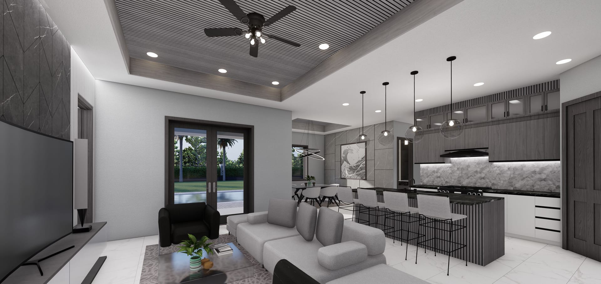 Nilus M1 (Summer Kitchen Extension) living area, alternate view