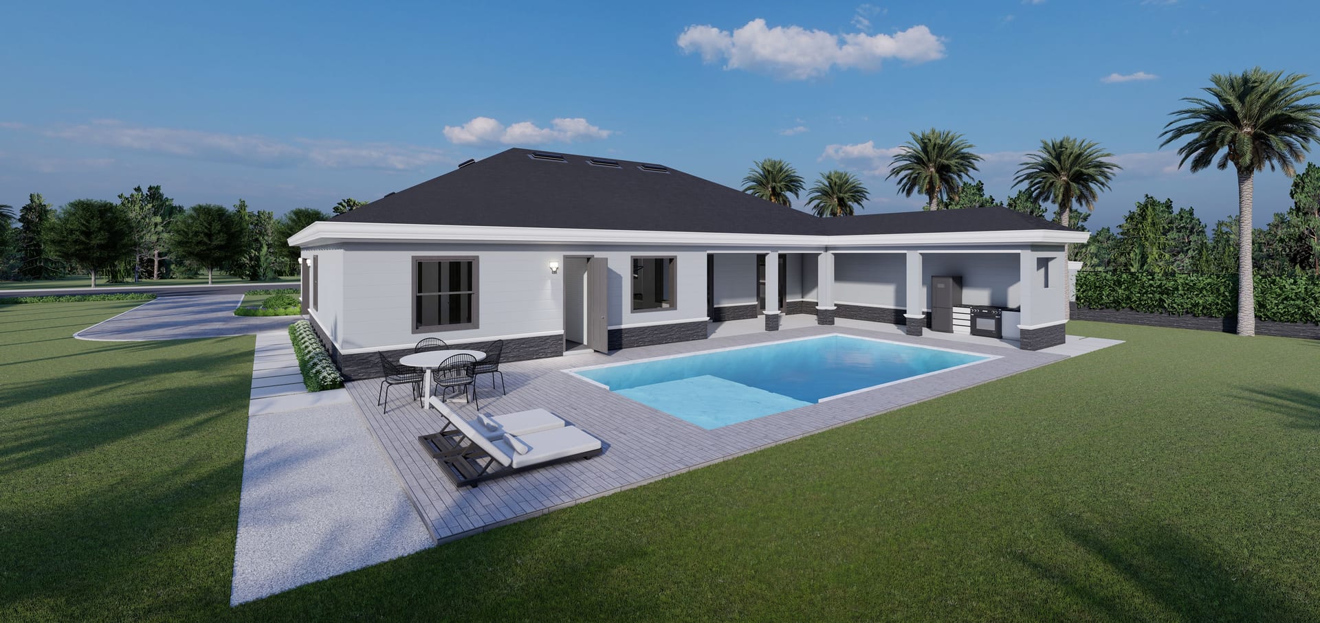 Nilus M1 (Summer Kitchen Extension) rear facade