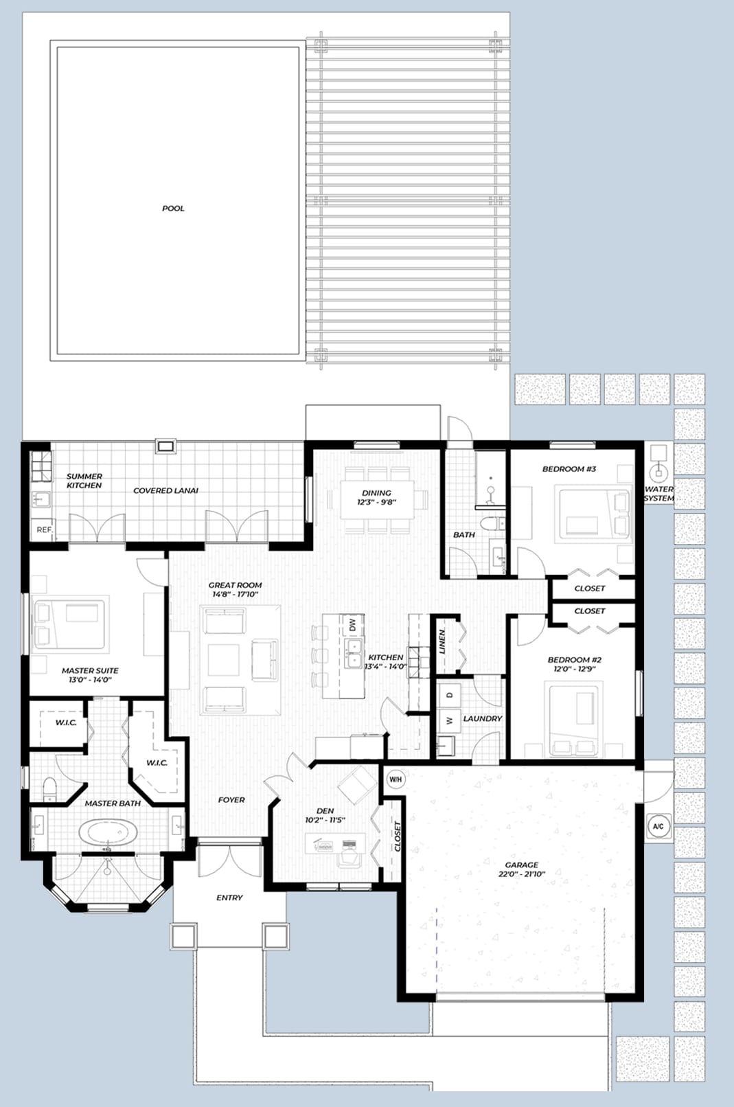 Nilus 2D floor plan with dimensions