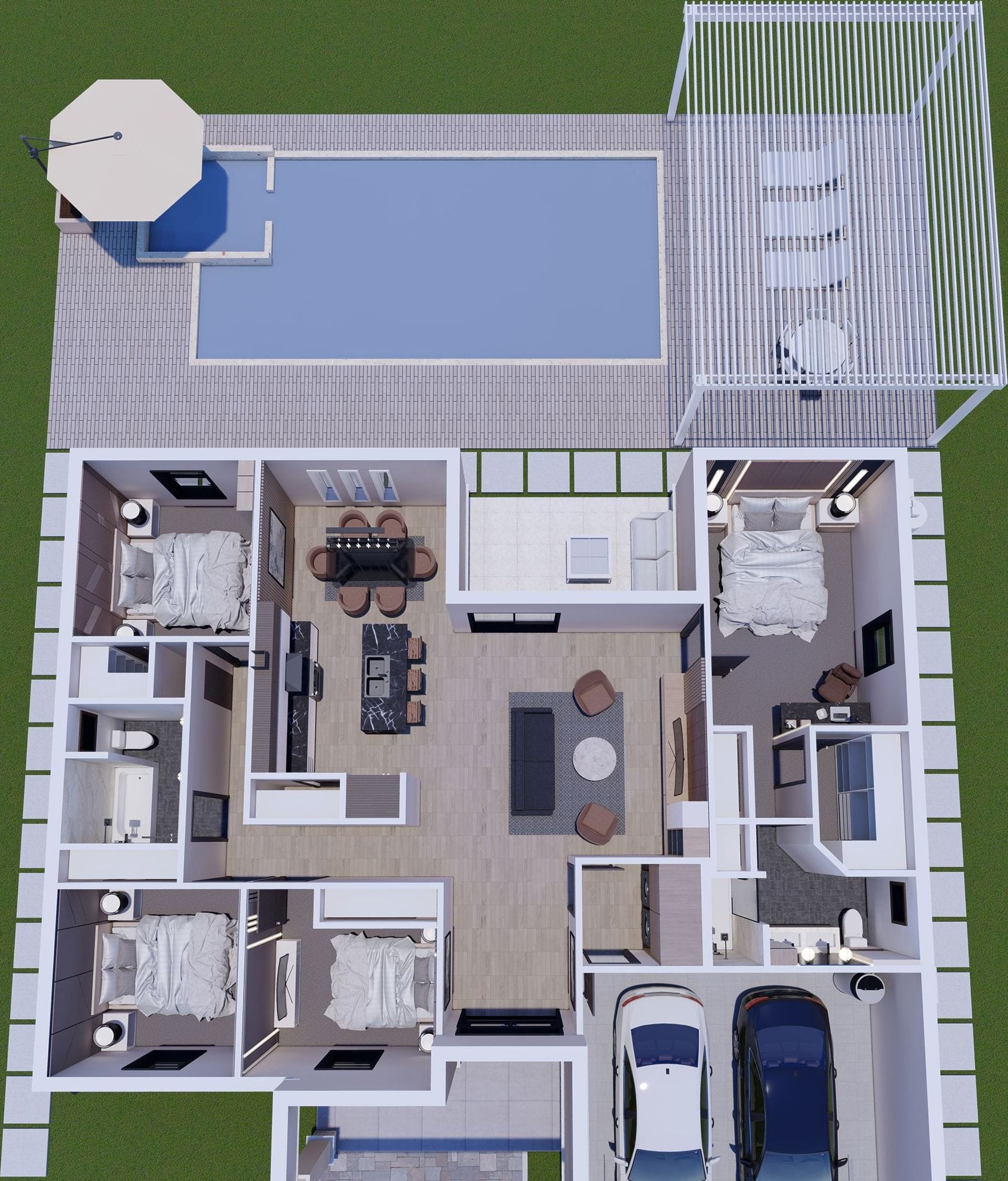 Niobe 3D floor plan, top-down