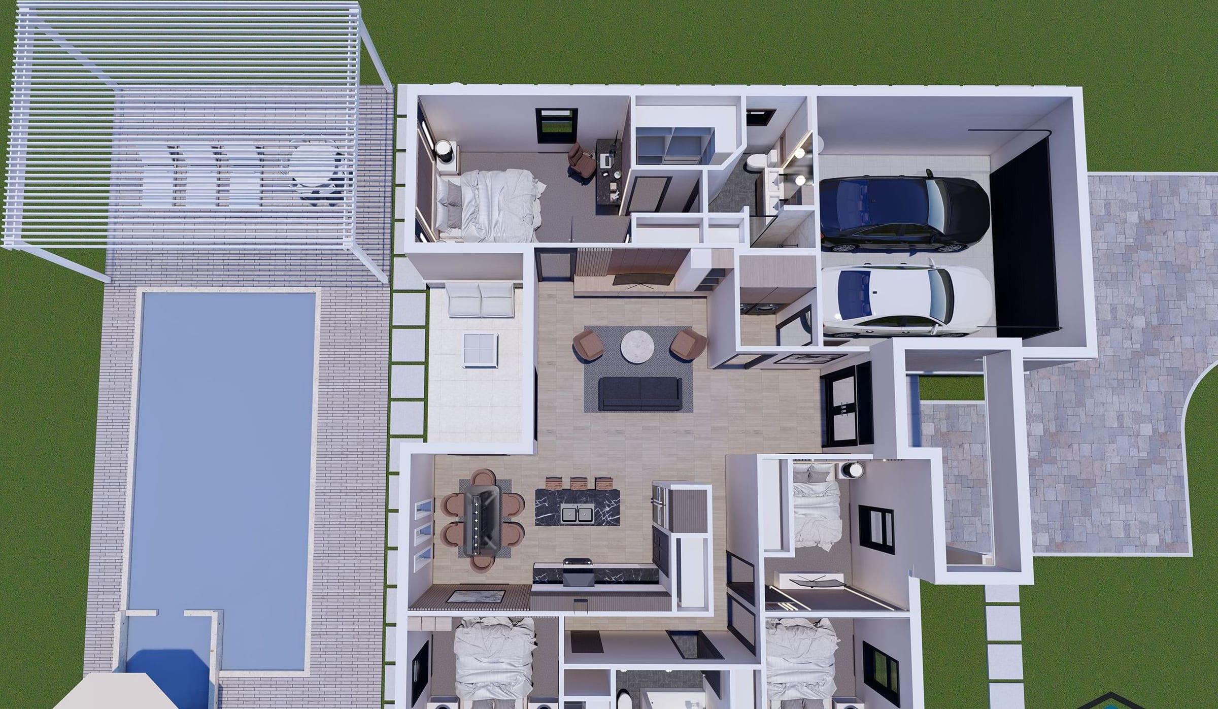 Niobe 3D floor plan, side view
