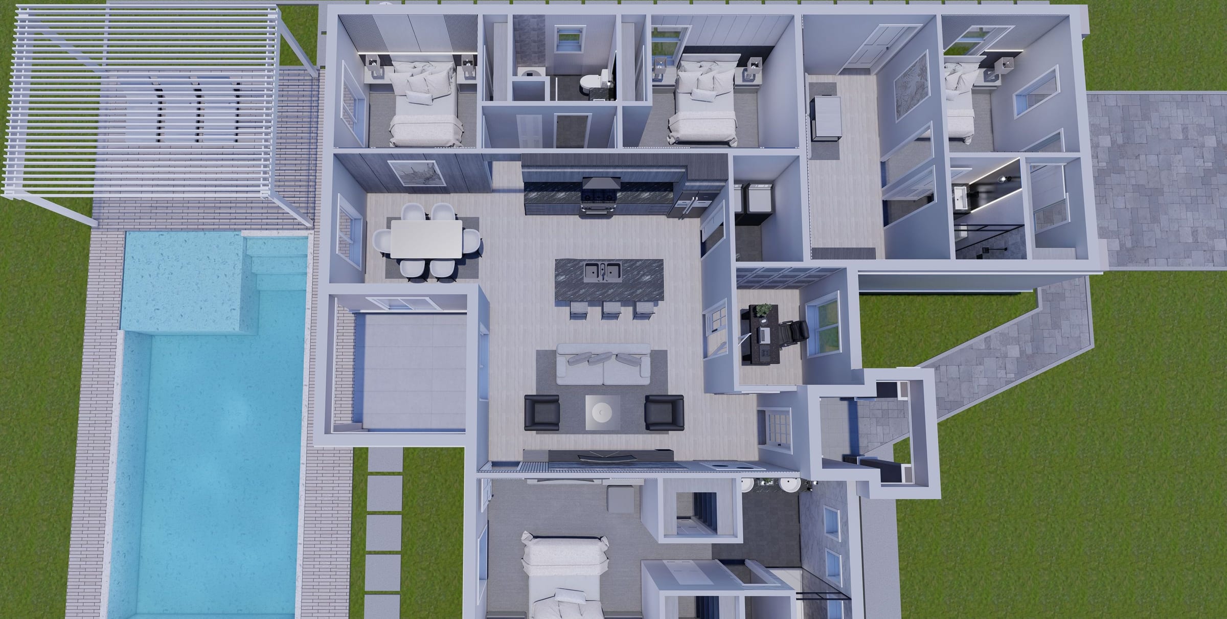 Oceanus OP1 (Mother In Law) 3D floor plan, side view