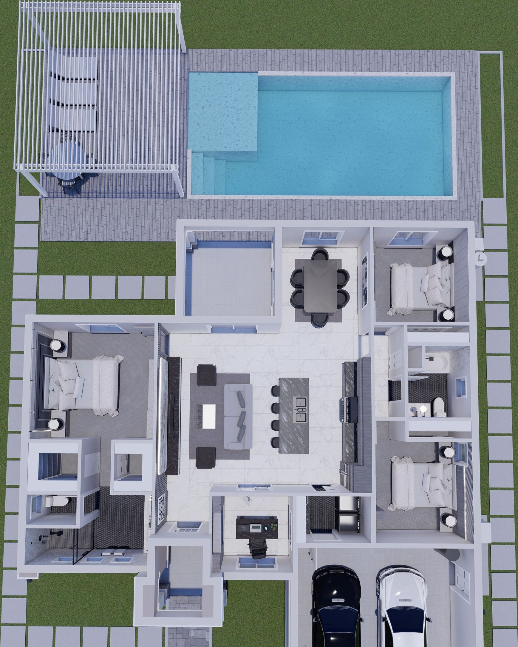 Oceanus 3D floor plan, top-down