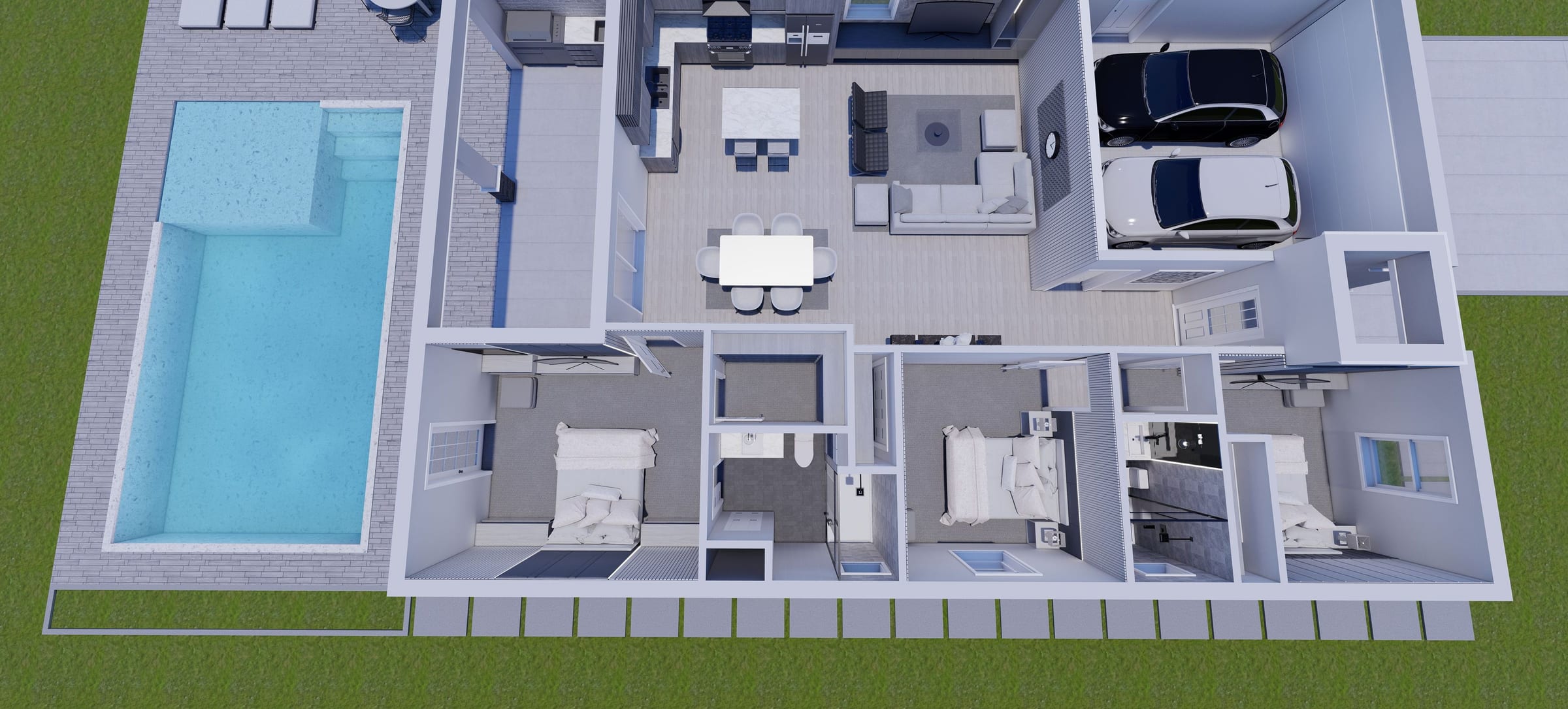 Oicles M1 3D floor plan, side view