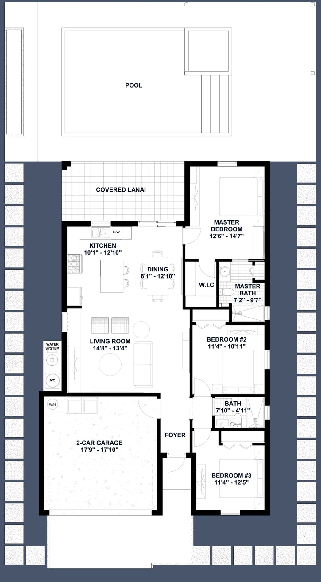 Oicles 2D floor plan with dimensions