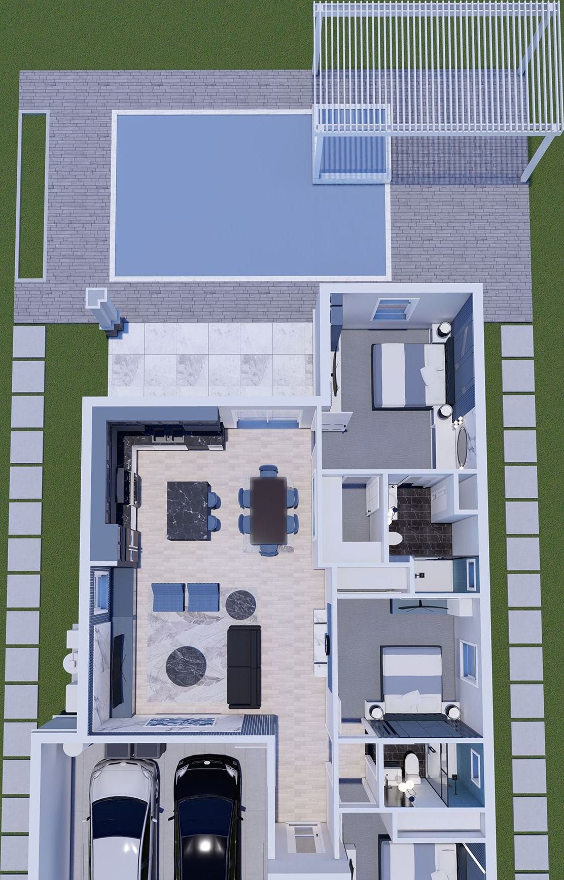 Oicles 3D floor plan, top-down