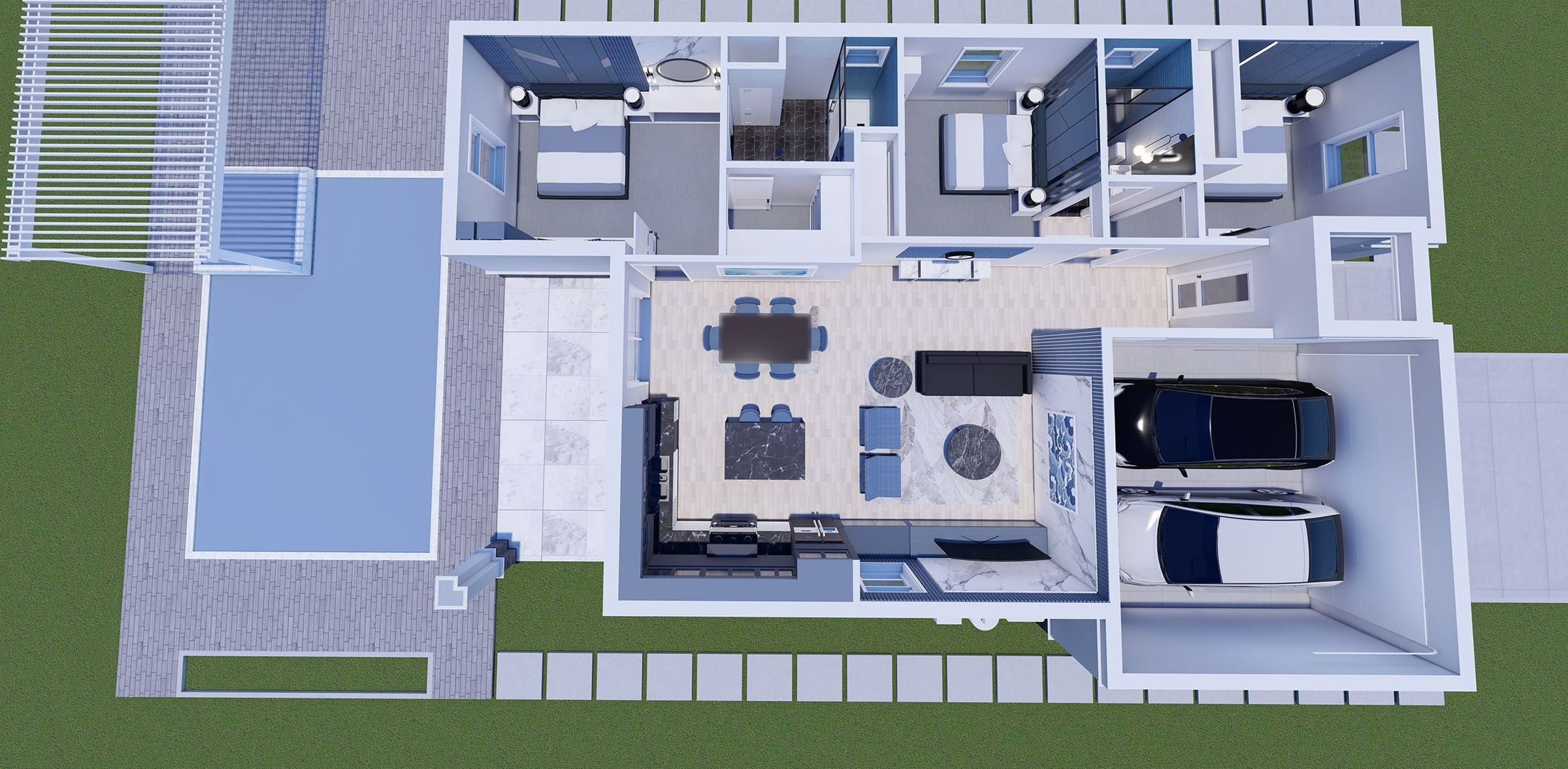 Oicles 3D floor plan, side view