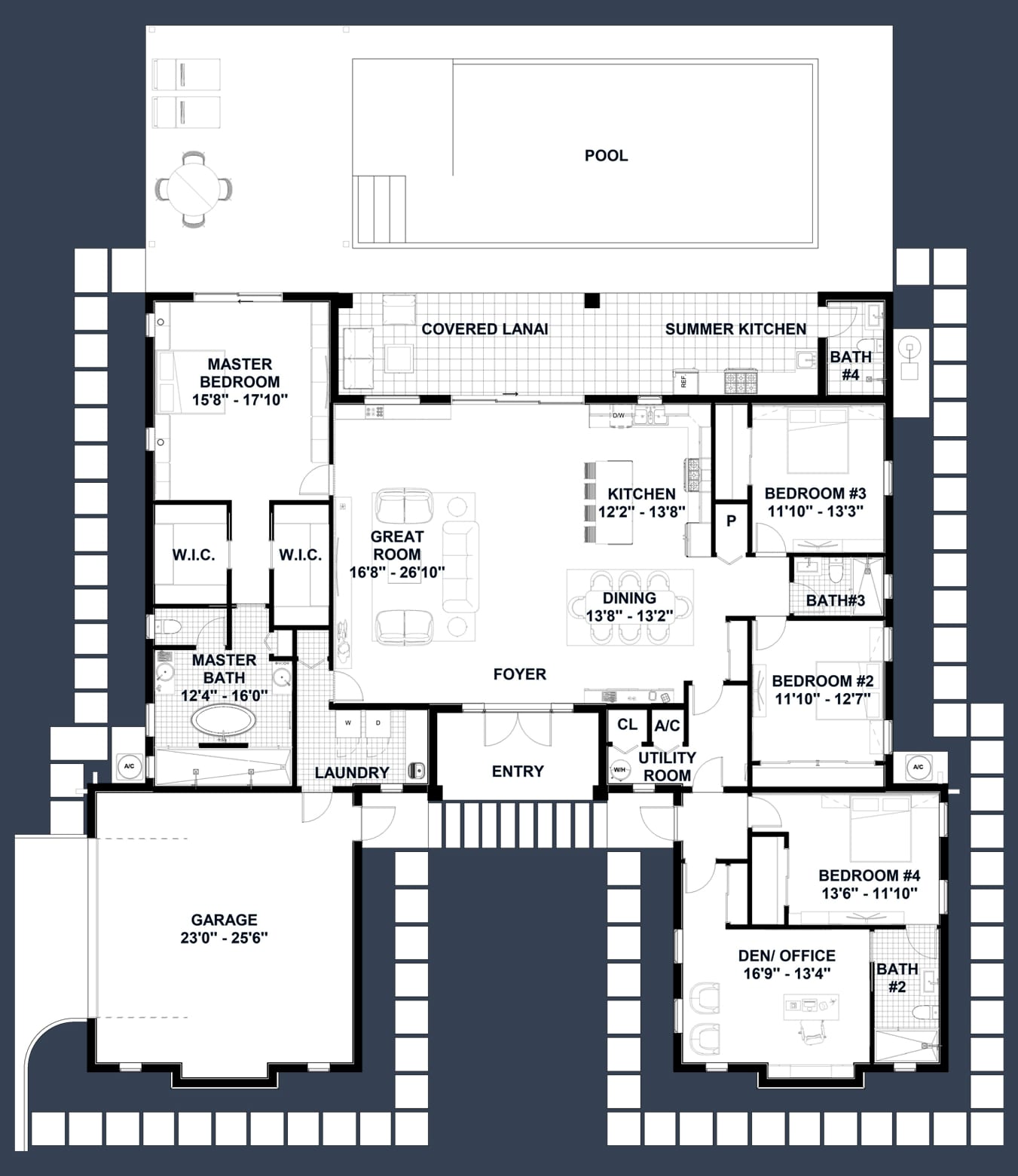 Oneiroi M1 2D floor plan with dimensions