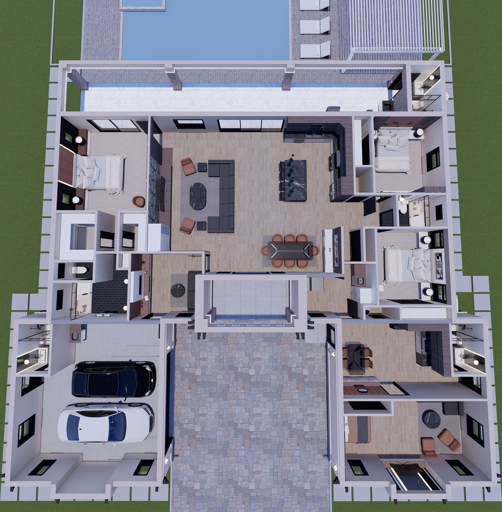 Oneiroi 3D floor plan, top-down