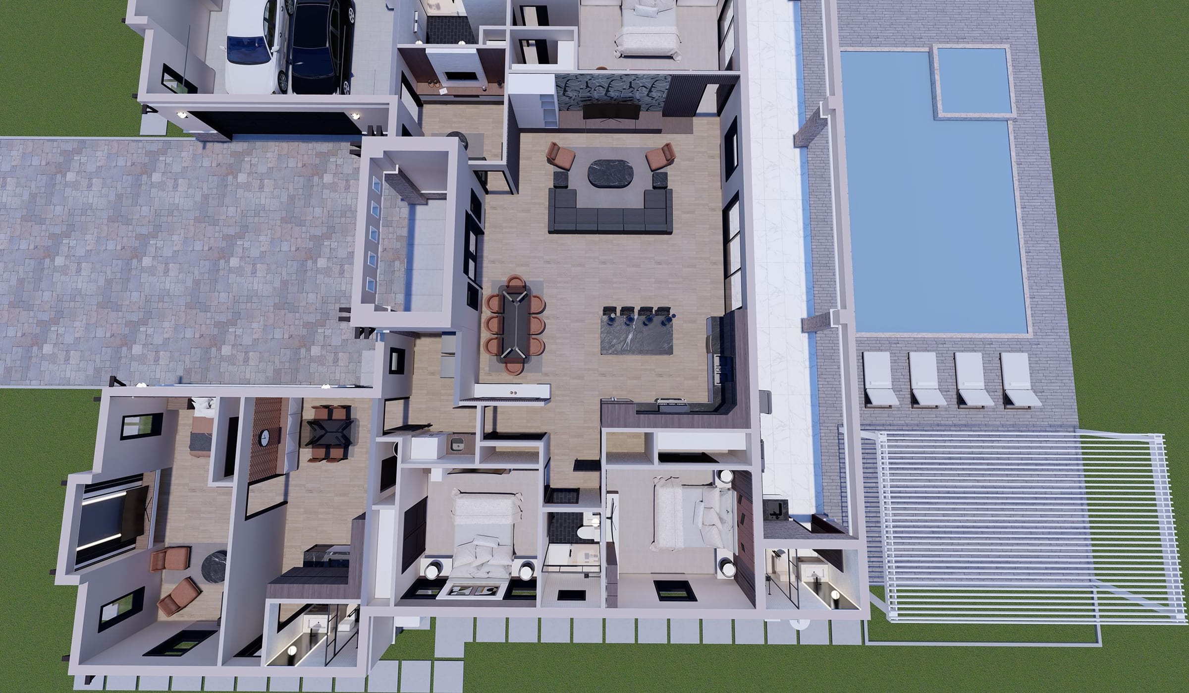 Oneiroi 3D floor plan, side view