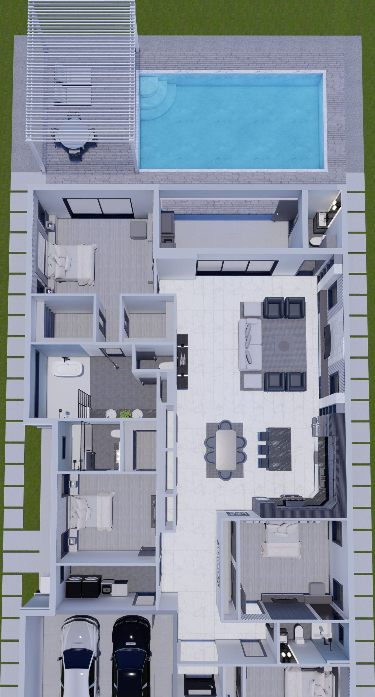 Opora 3D floor plan, top-down