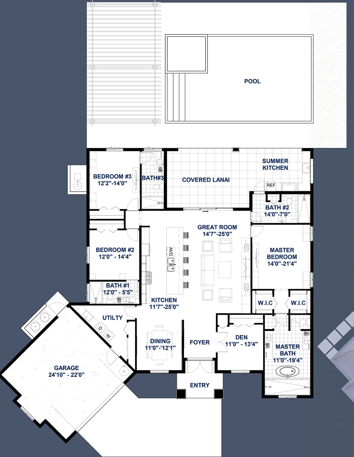 Orion M1 2D floor plan with dimensions