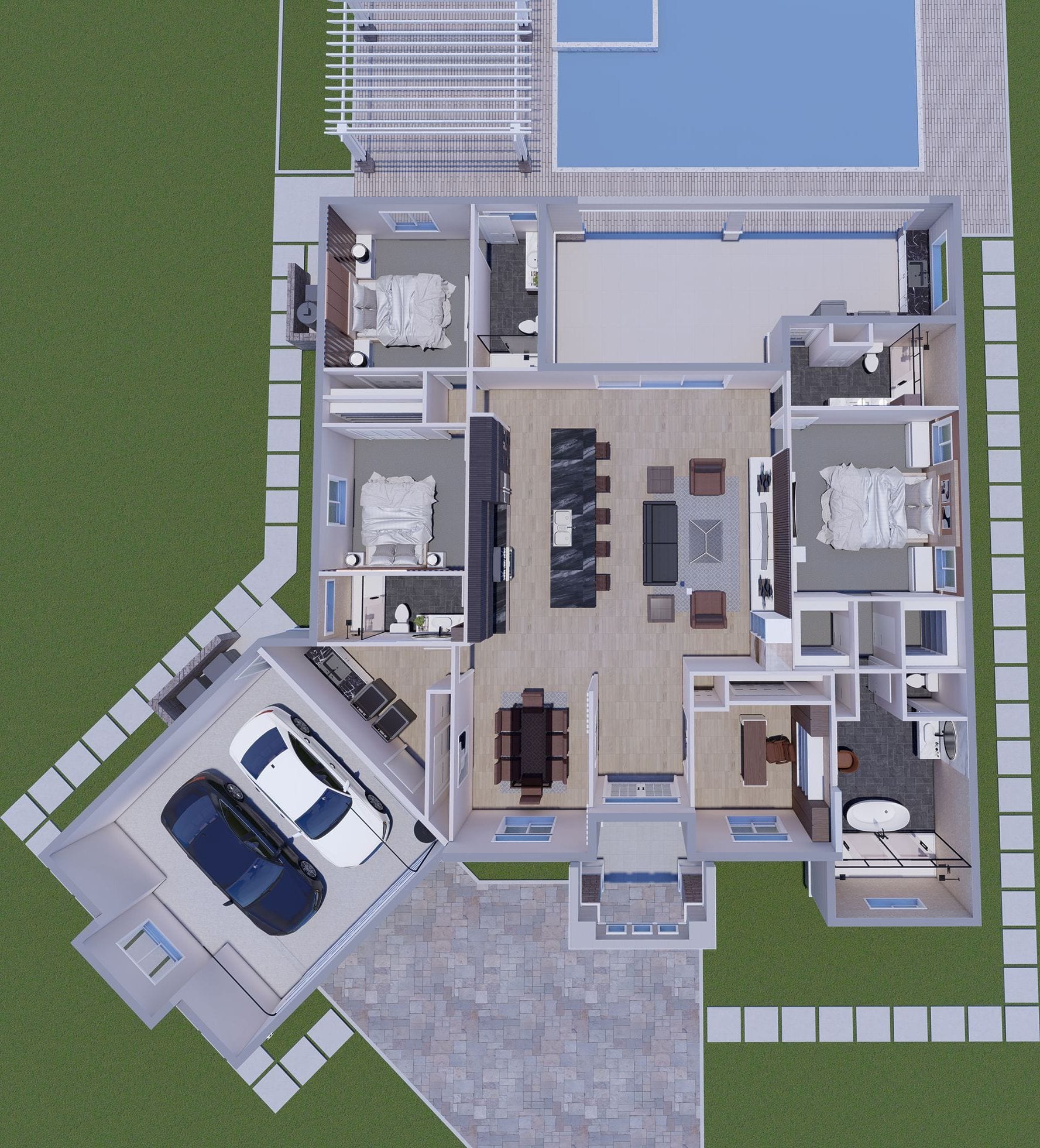 Orion M1 3D floor plan, top-down