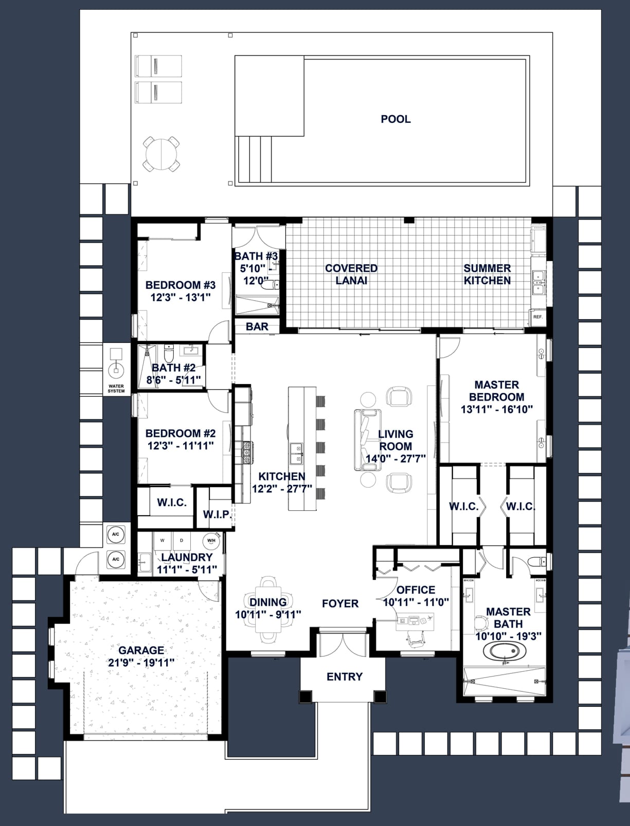 Orion M2 2D floor plan with dimensions