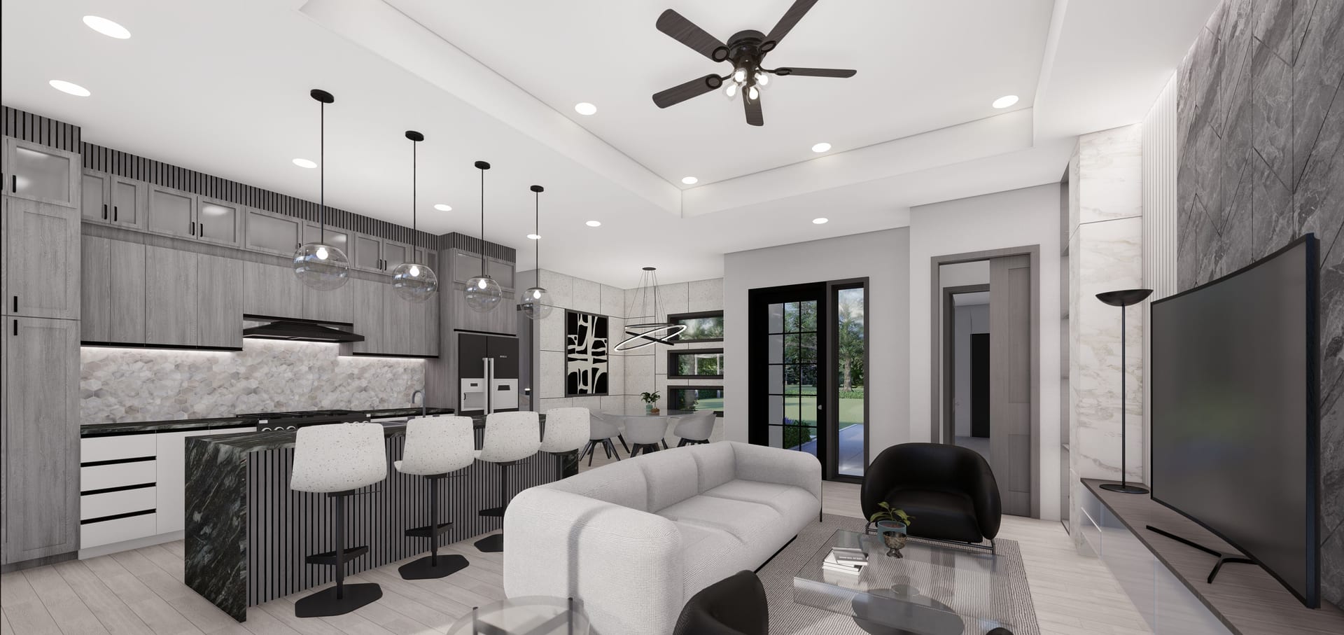 OTL M1 (Op. Two Cars Garage) living area, alternate view