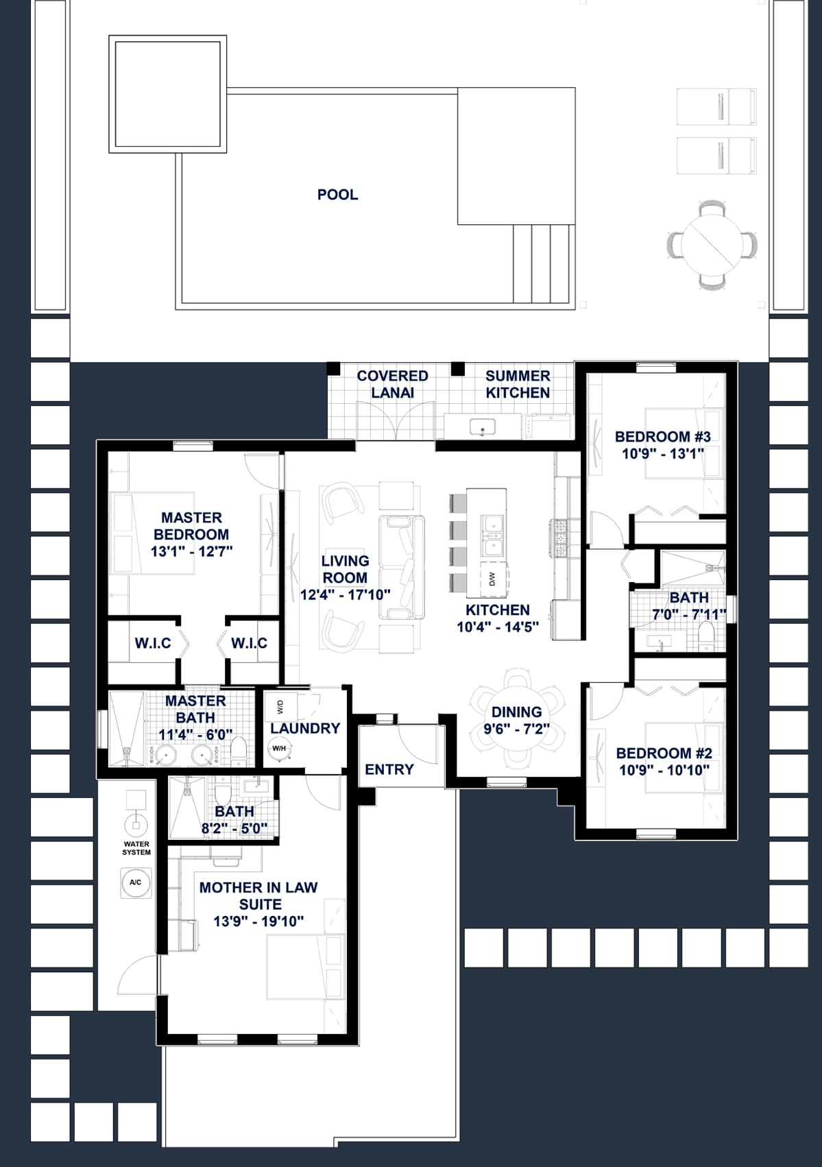 OTL M1 OP1 2D floor plan with dimensions