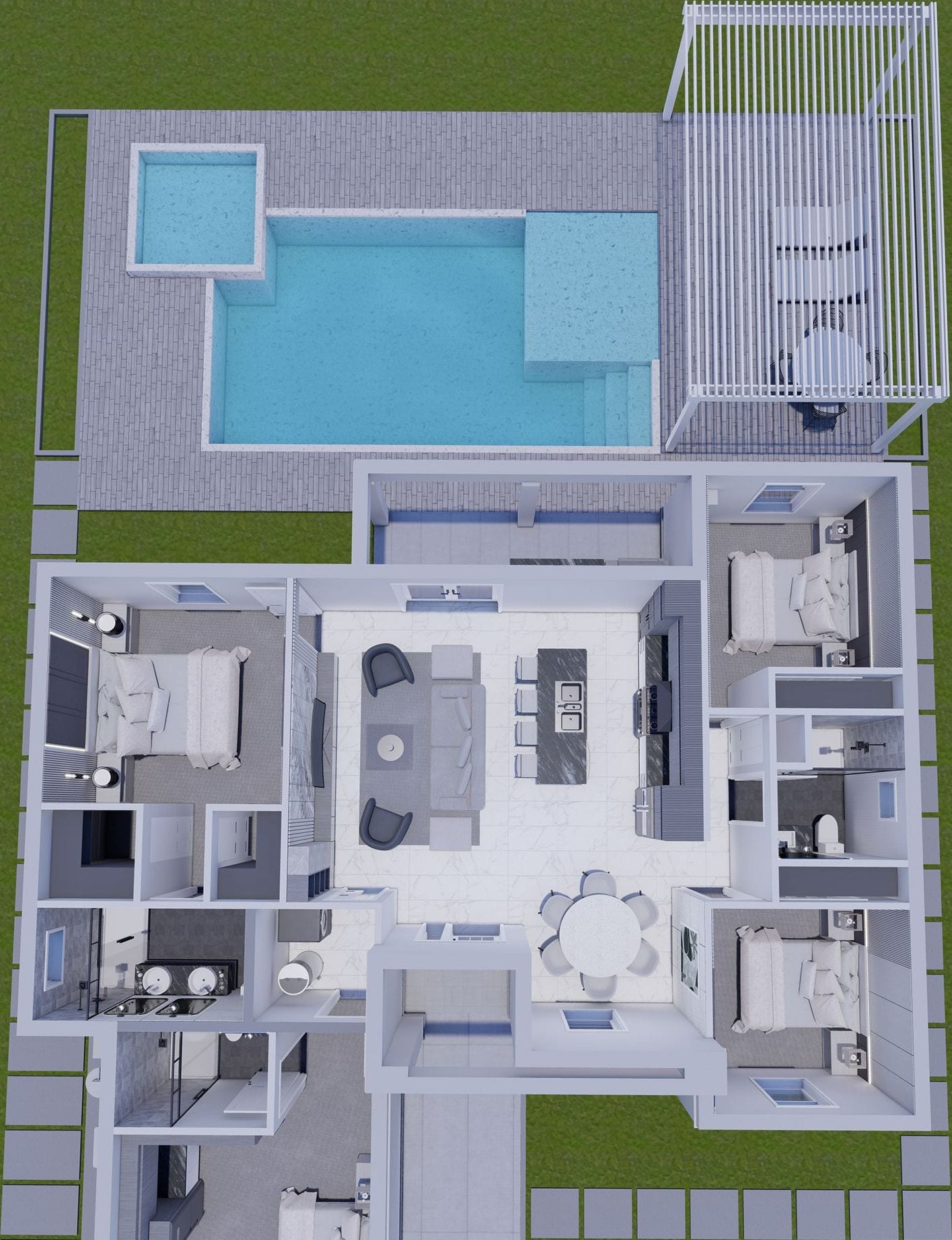 OTL M1 OP1 3D floor plan, top-down