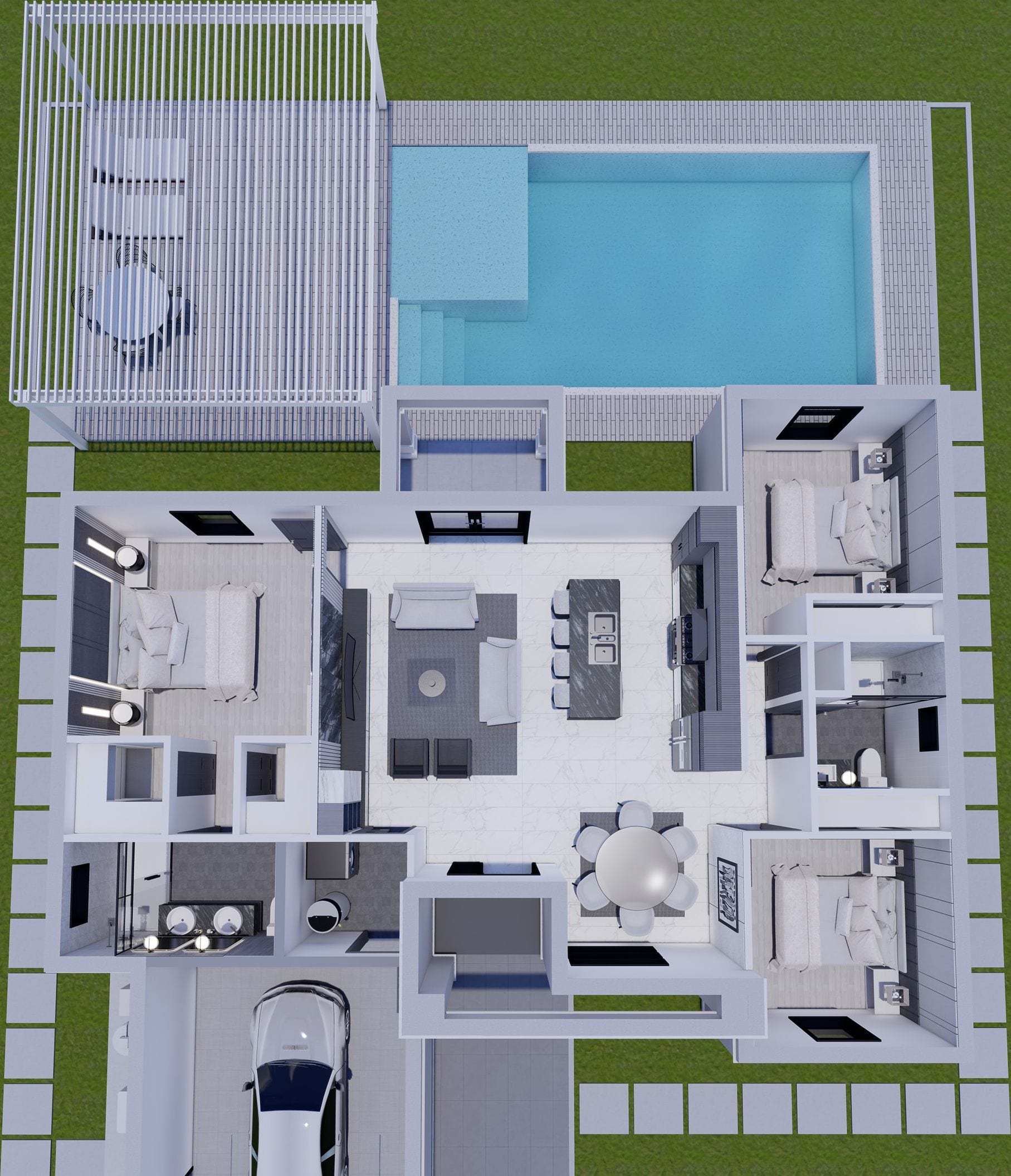 OTL M1 3D floor plan, top-down