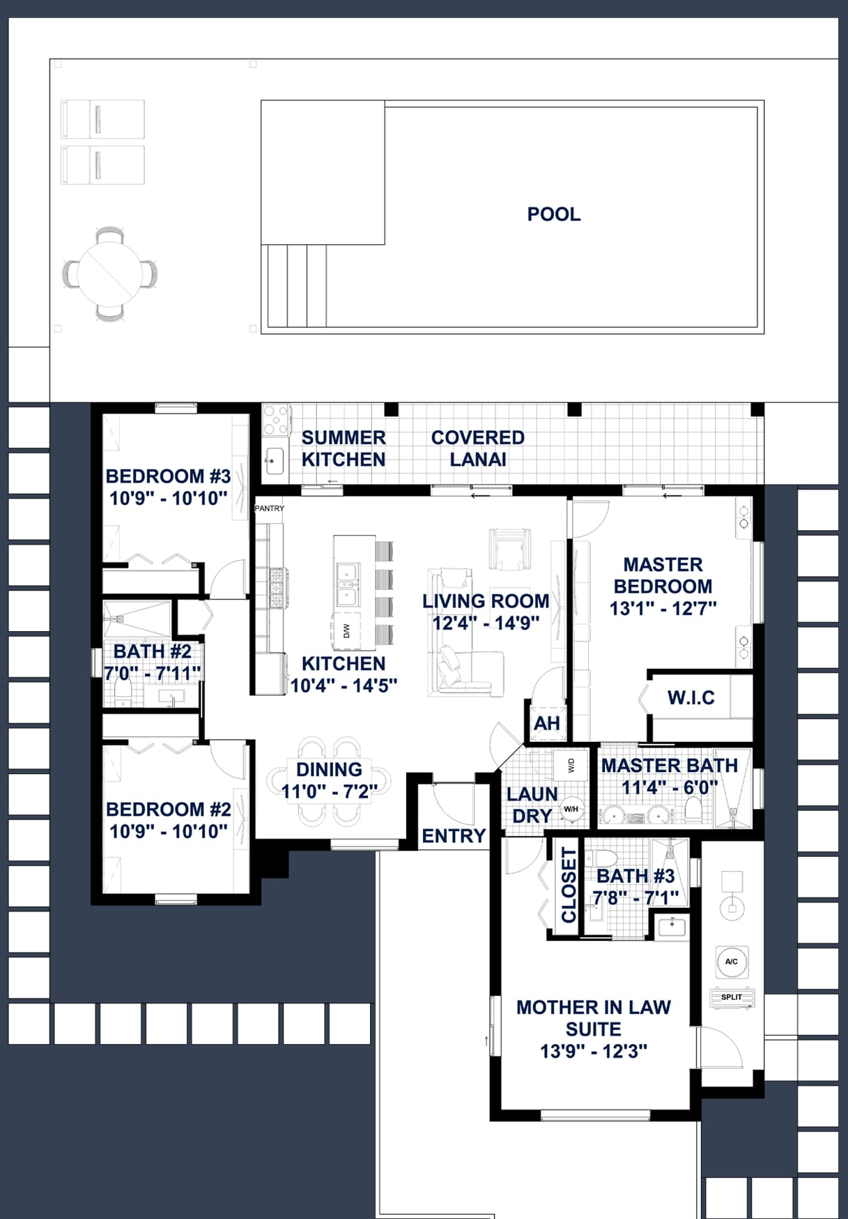 OTL M2 OP1 2D floor plan with dimensions