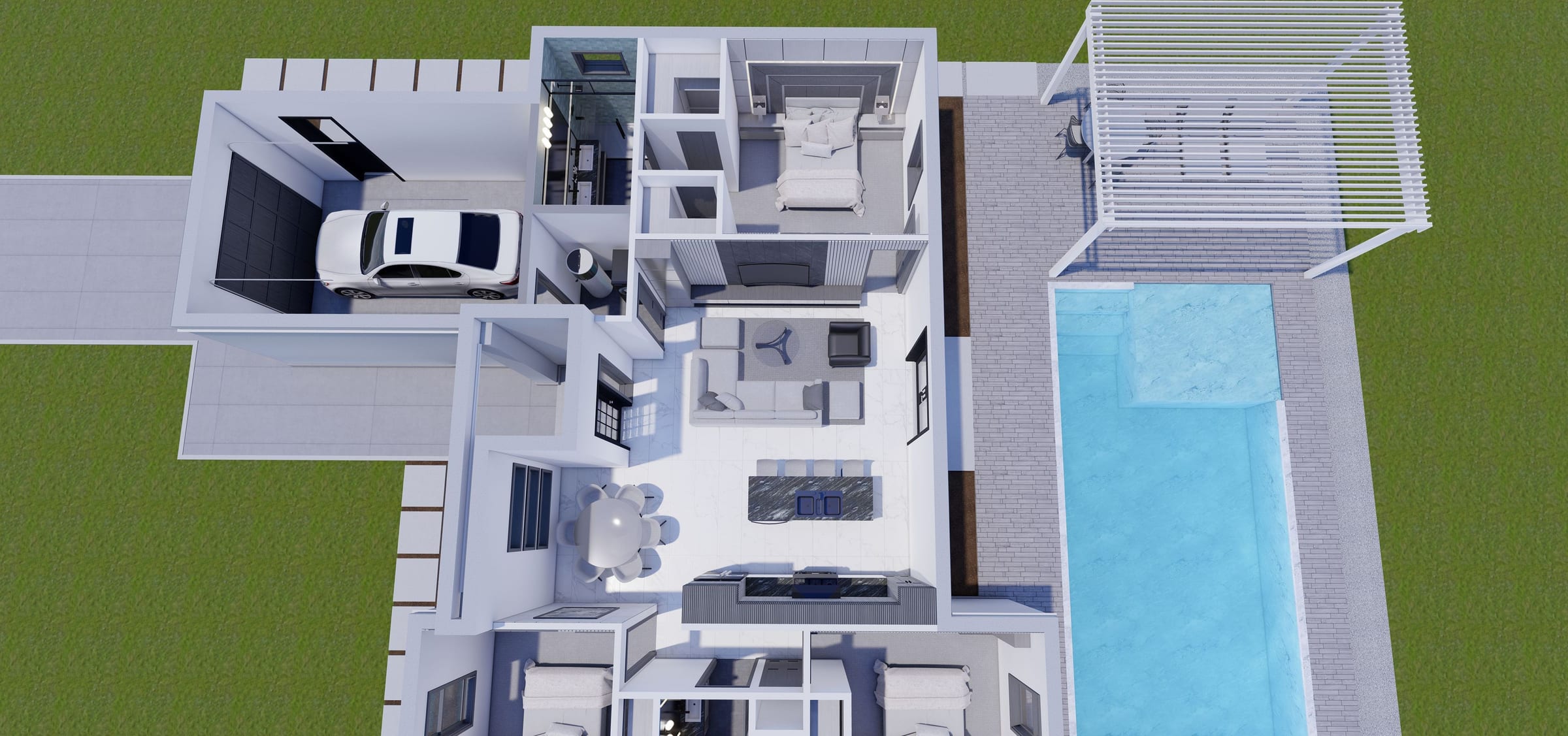 OTL M3 ( No Covered Lanai ) 3D floor plan, side view