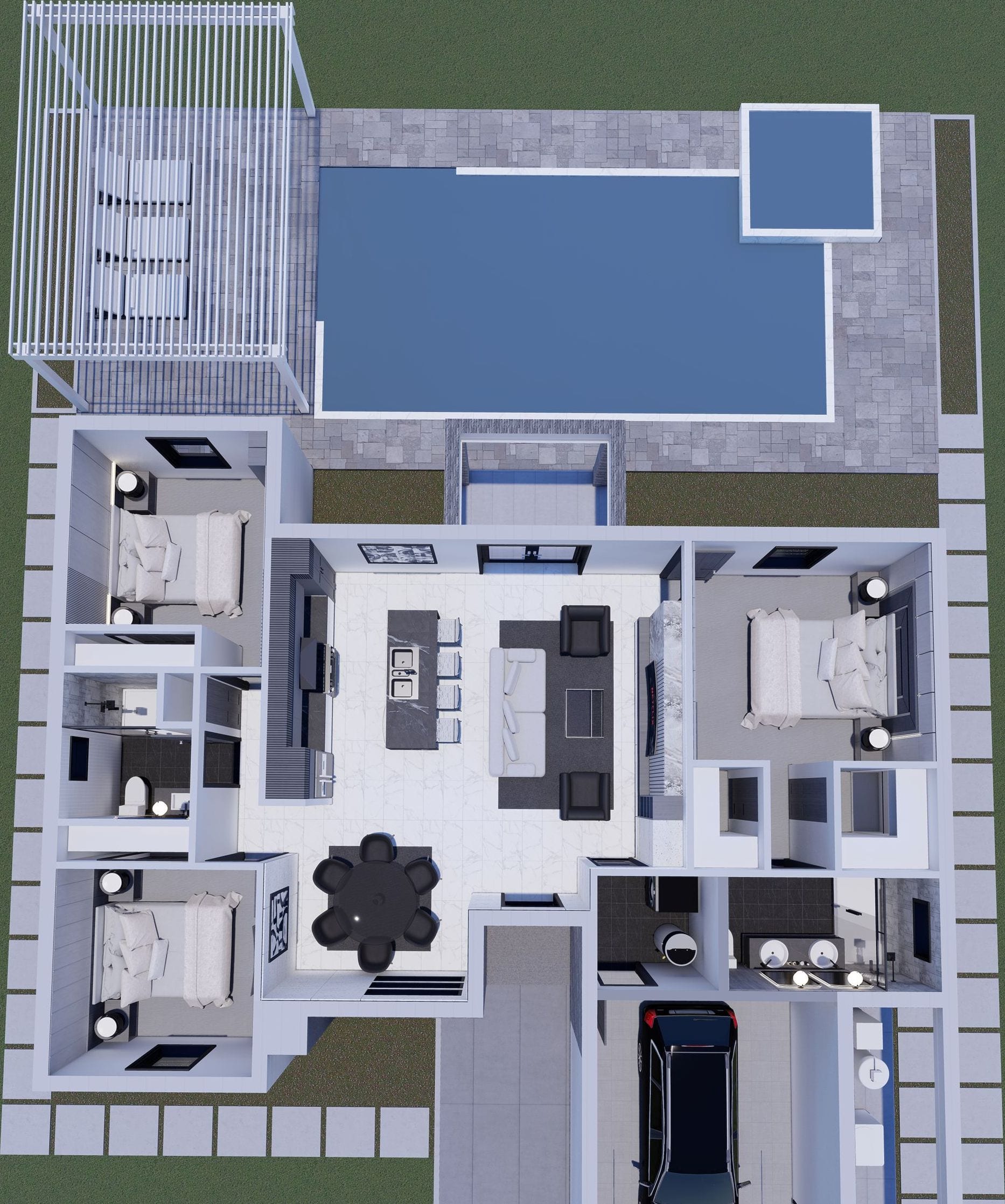 OTL Model 3D floor plan, top-down