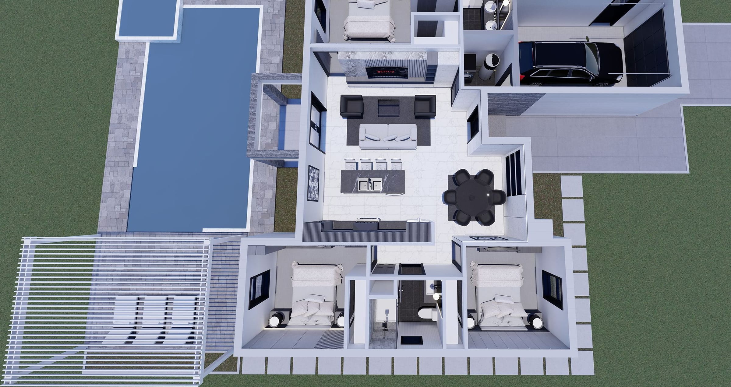 OTL Model 3D floor plan, side view