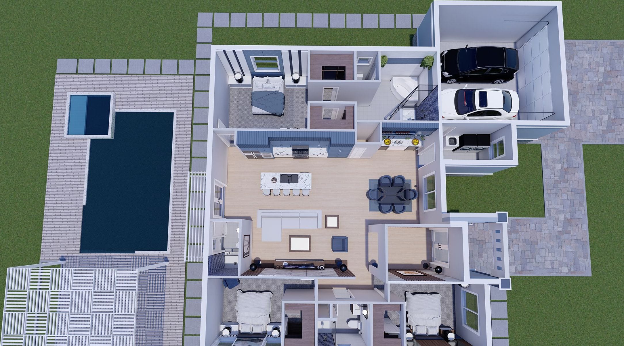 Paean 3D floor plan, side view