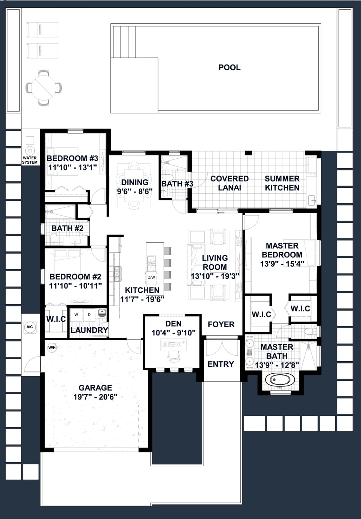Perses 2D floor plan with dimensions