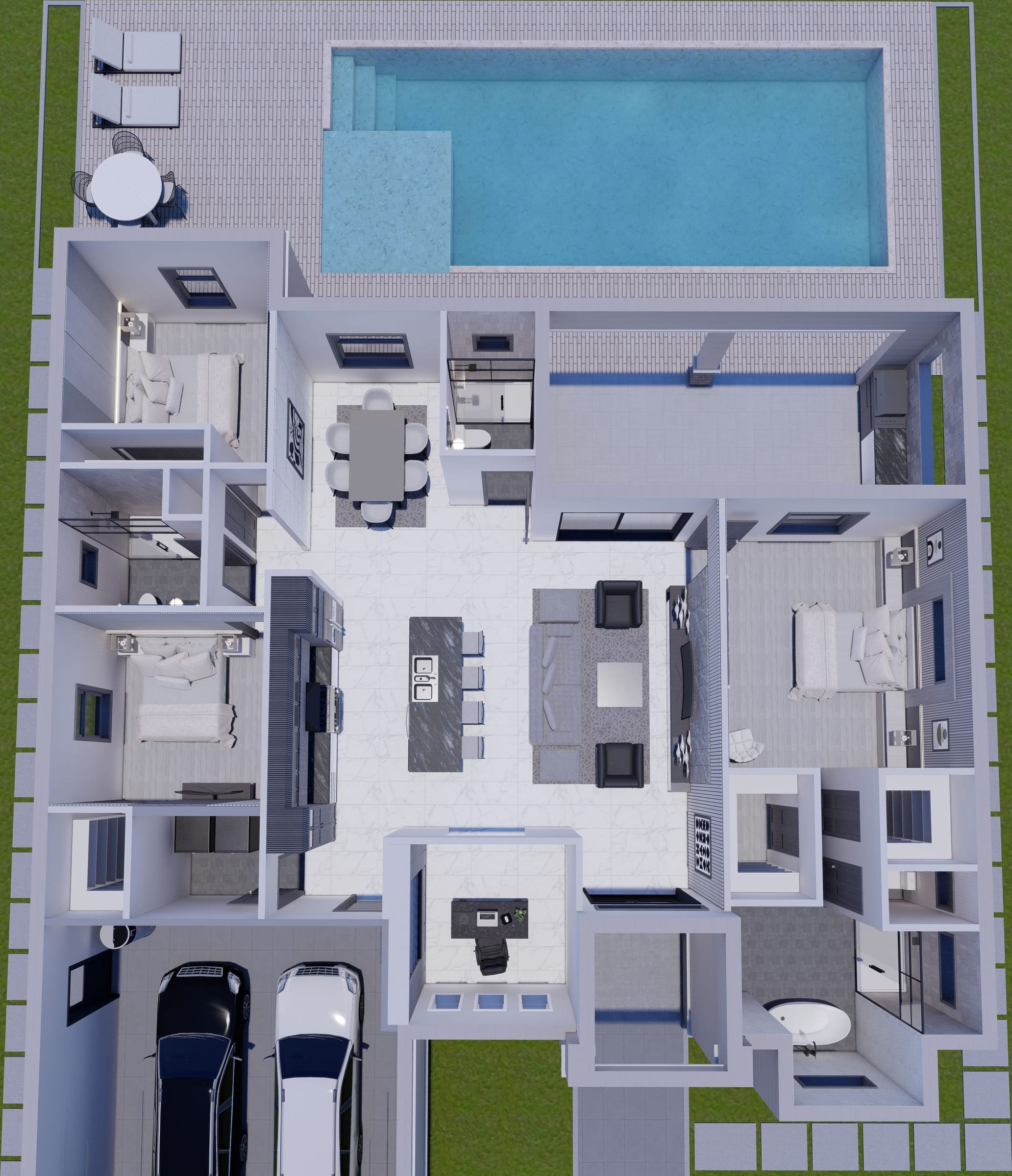 Perses 3D floor plan, top-down