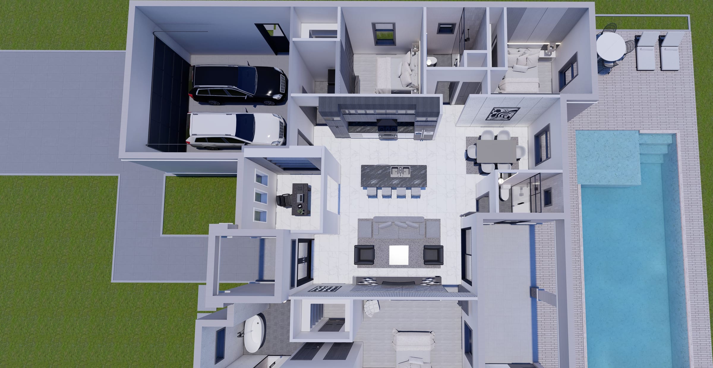 Perses 3D floor plan, side view
