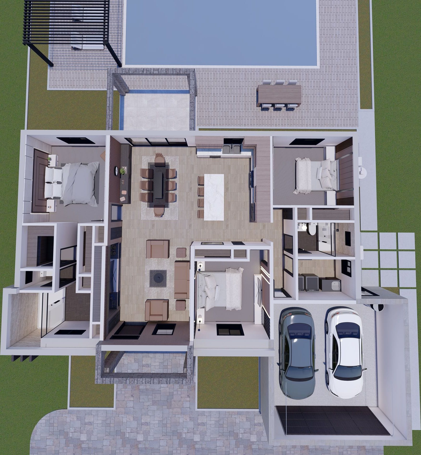Perseus 3D floor plan, top-down