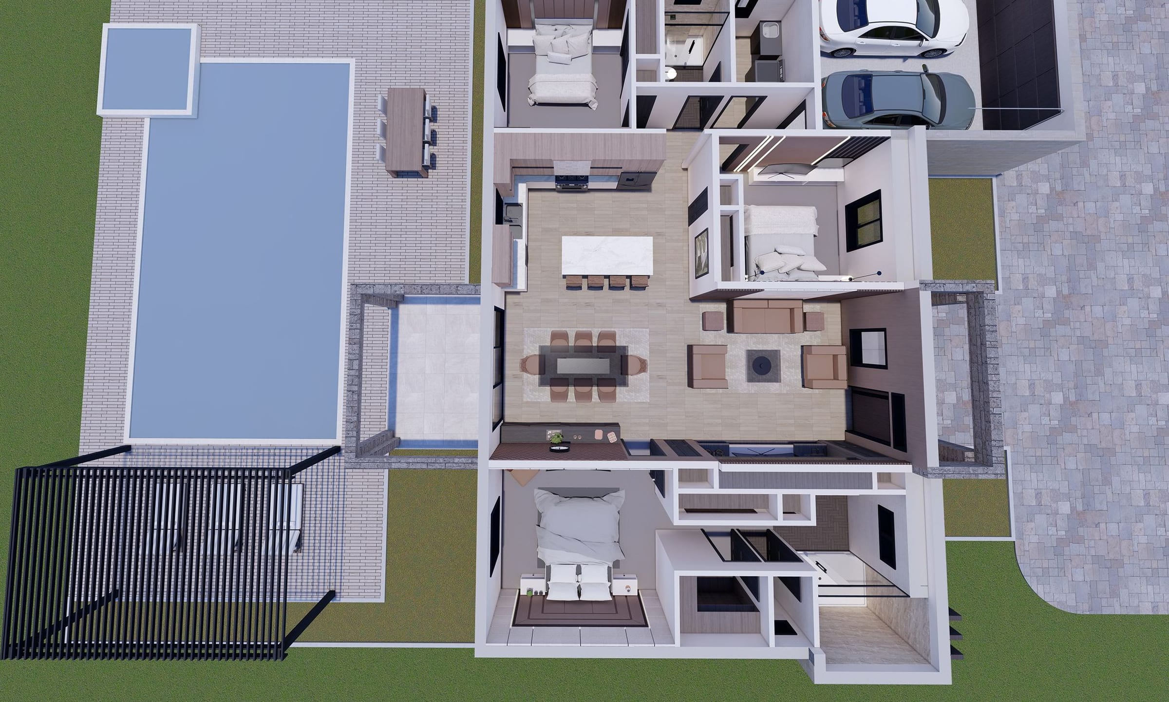 Perseus 3D floor plan, side view