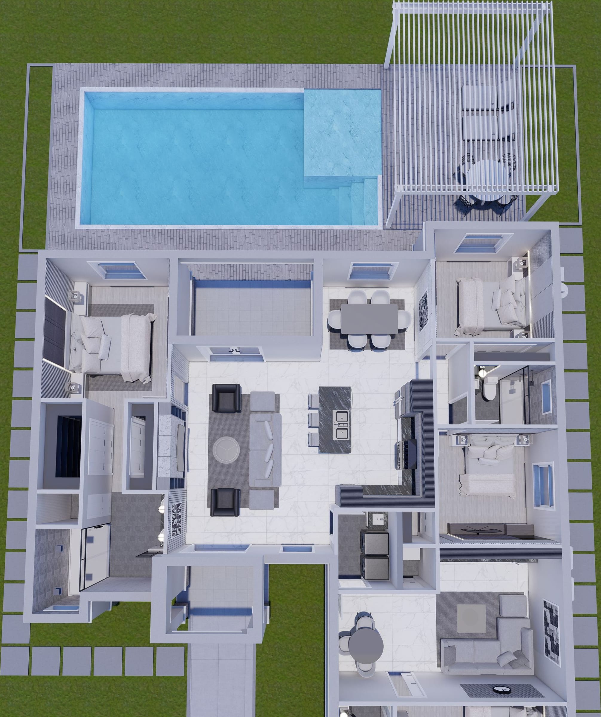 Phanes 3D floor plan, top-down
