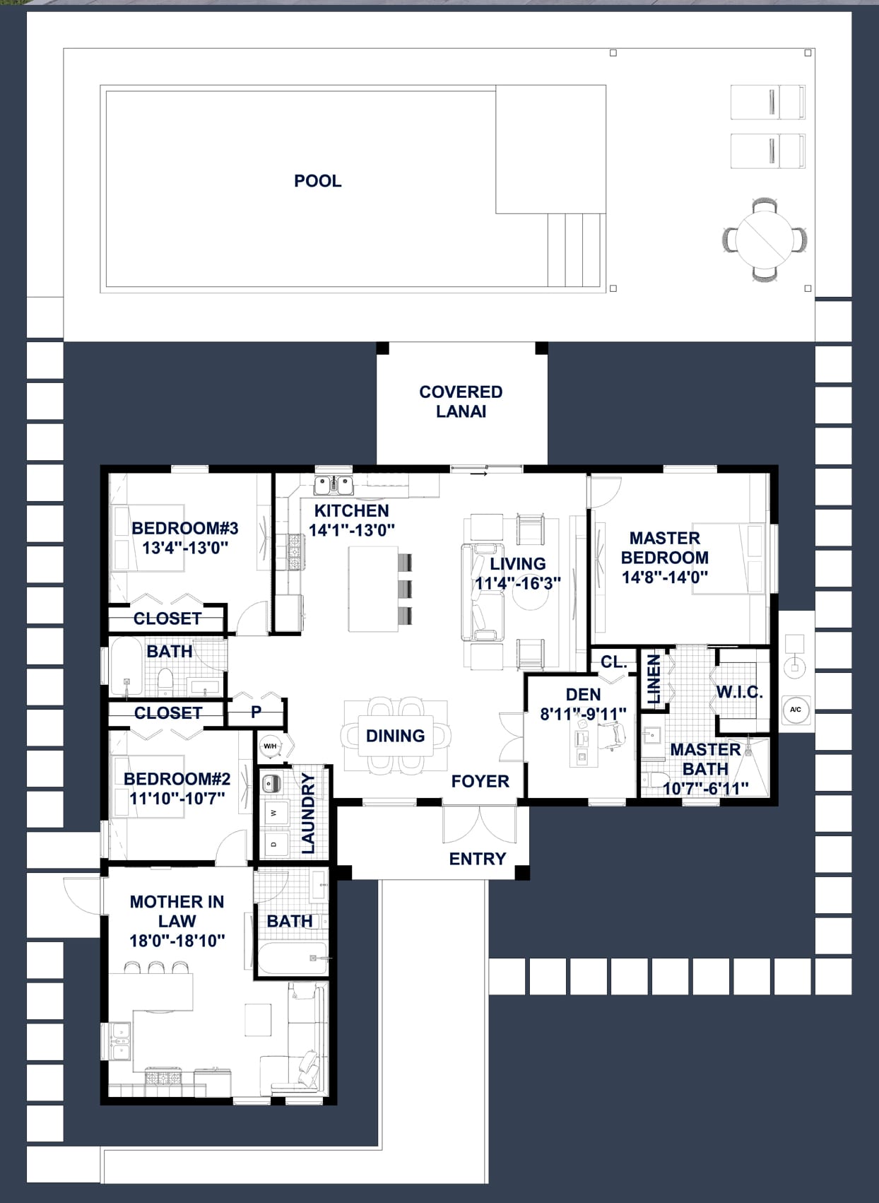 Pheme M1 Op. No Garage 2D floor plan with dimensions