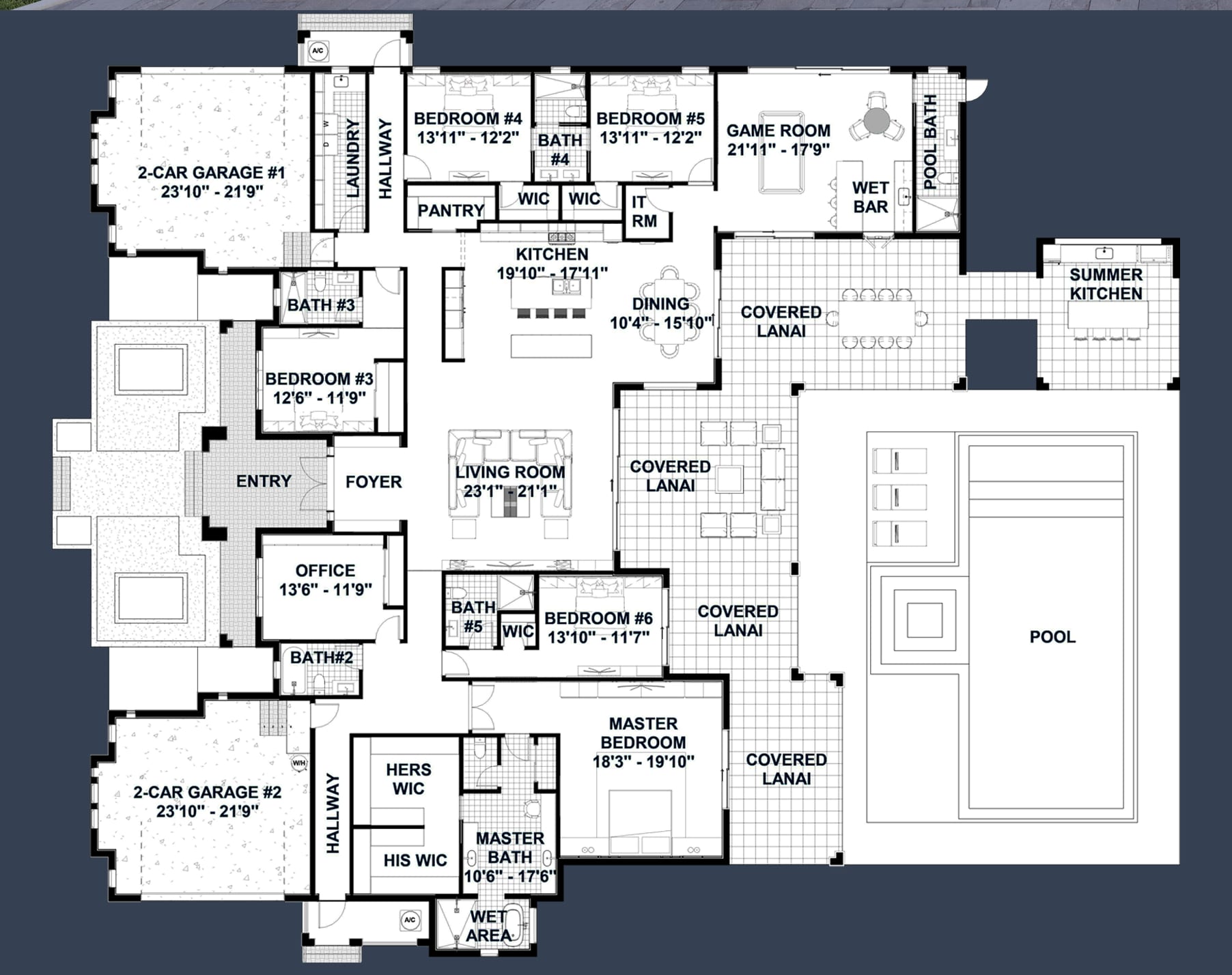 Phoebe 2D floor plan with dimensions