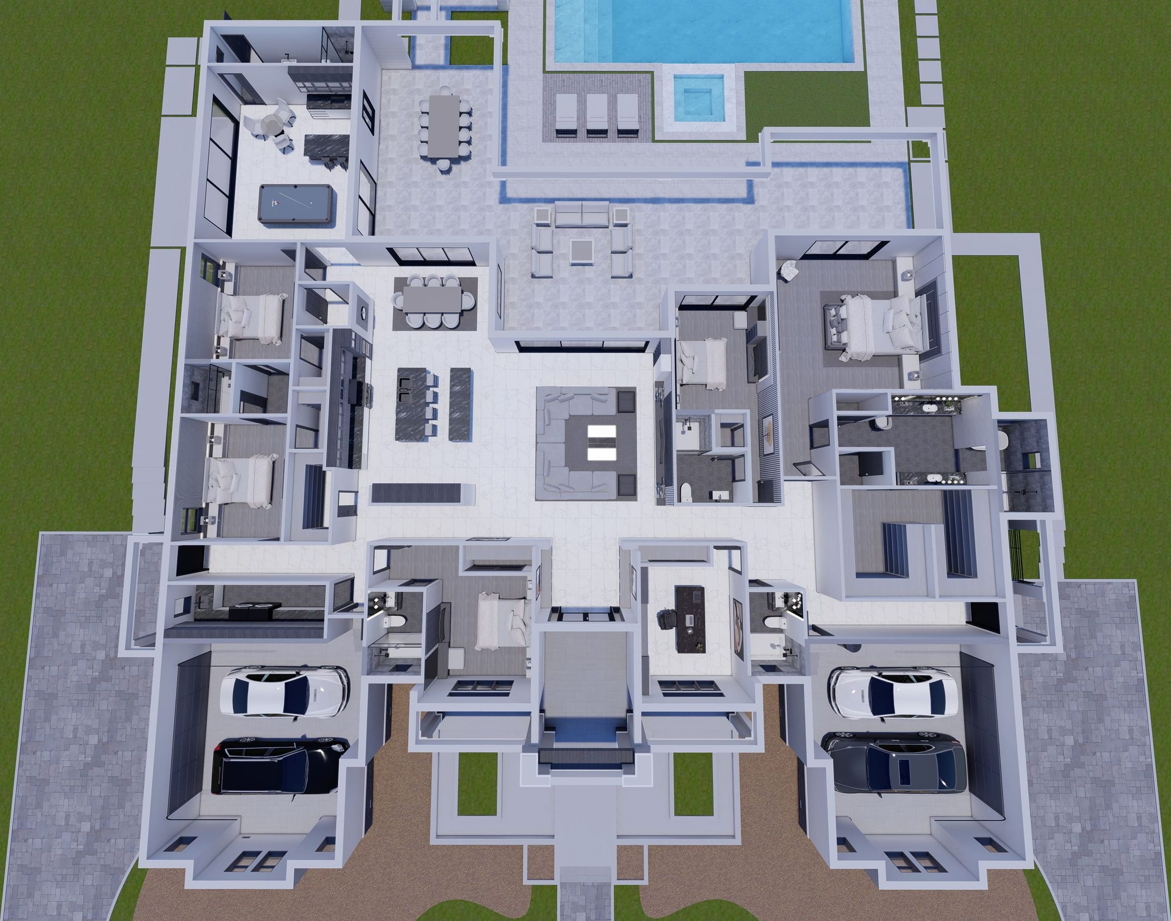 Phoebe 3D floor plan, top-down