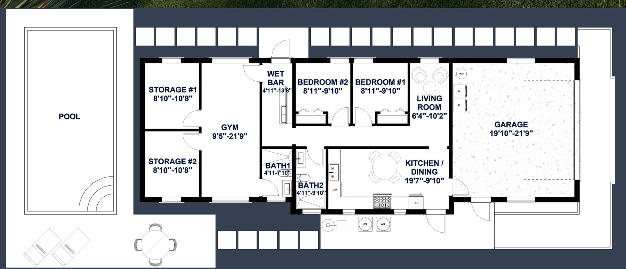 Phorcys 2D floor plan with dimensions