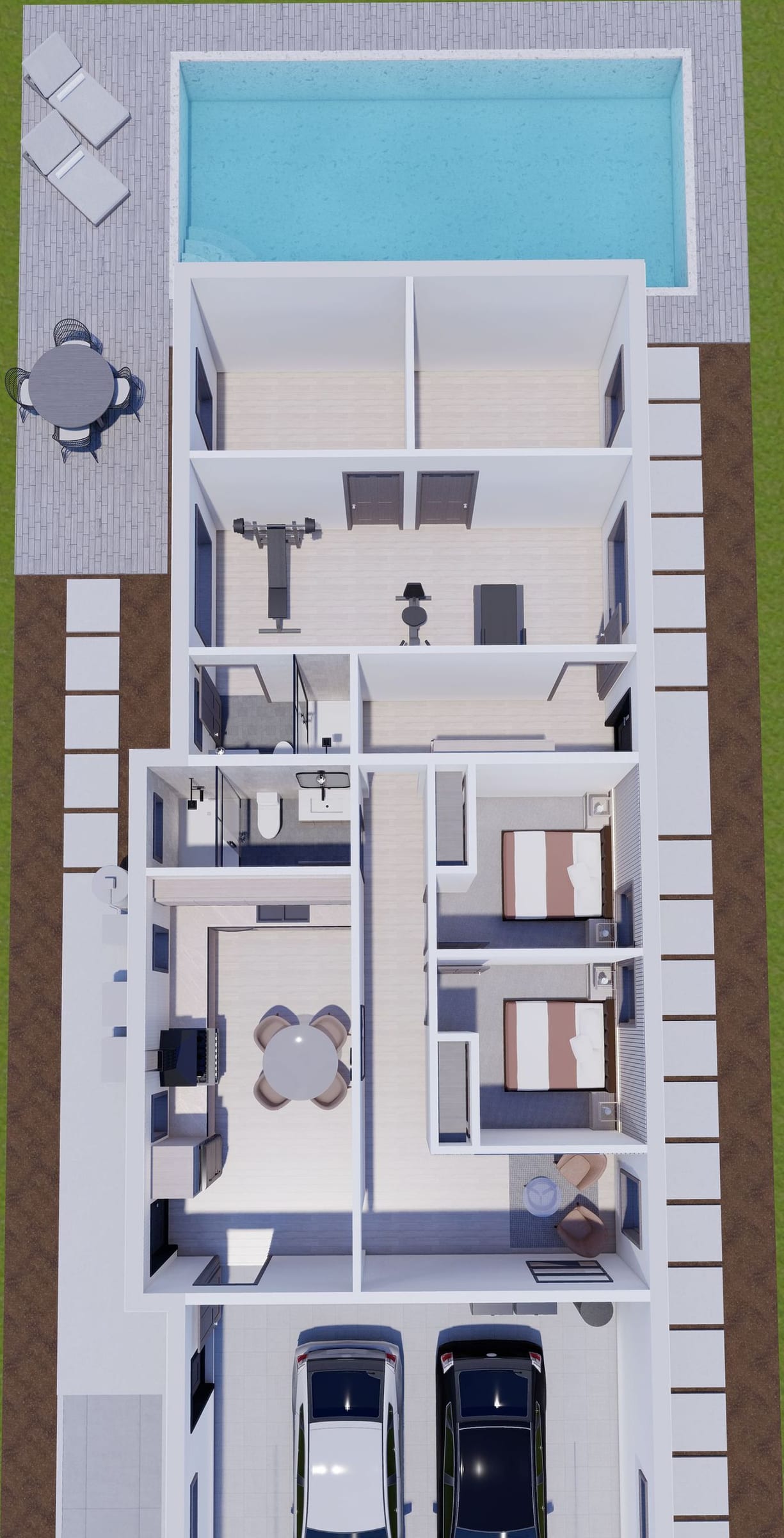 Phorcys 3D floor plan, top-down