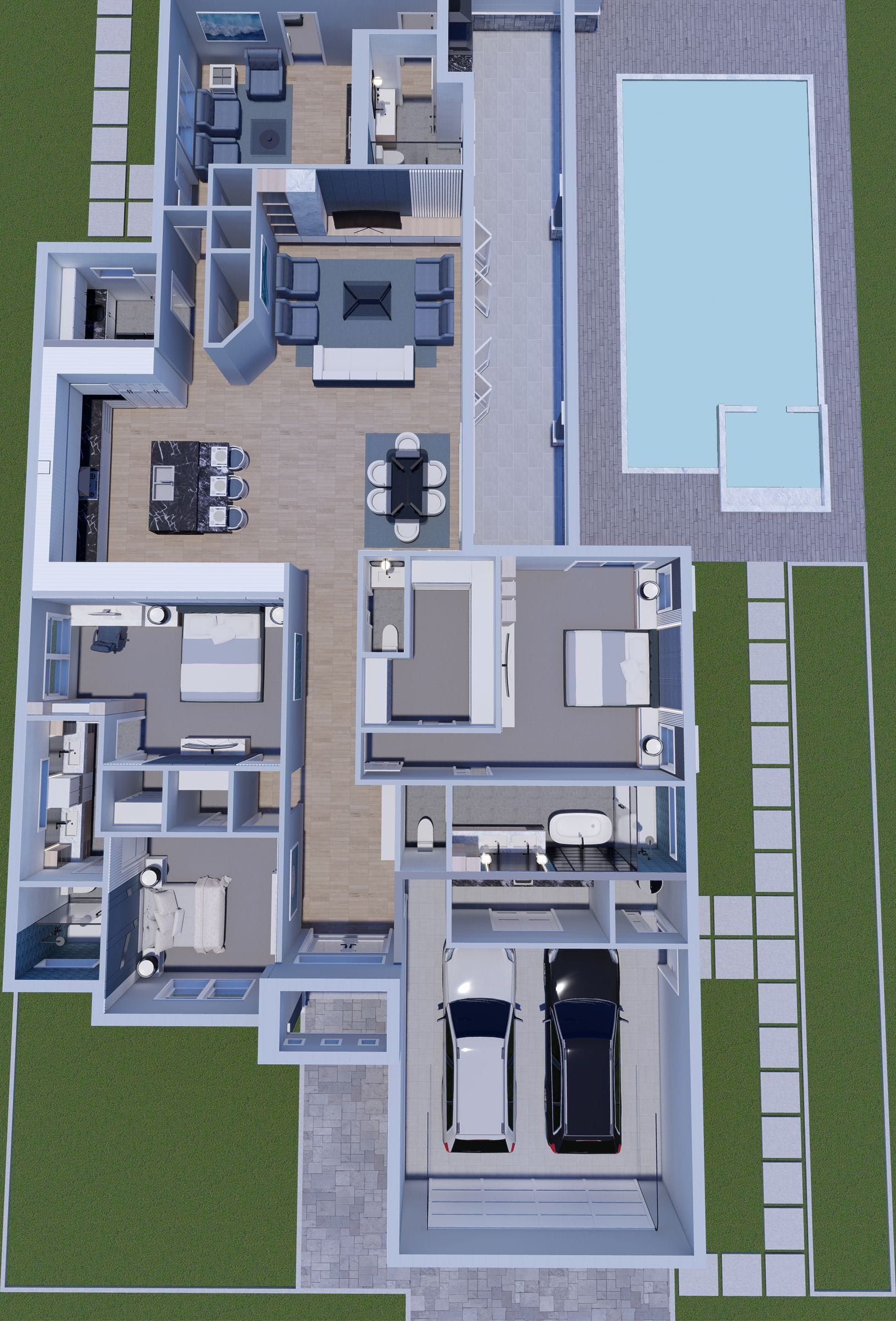 Phyleus 3D floor plan, top-down