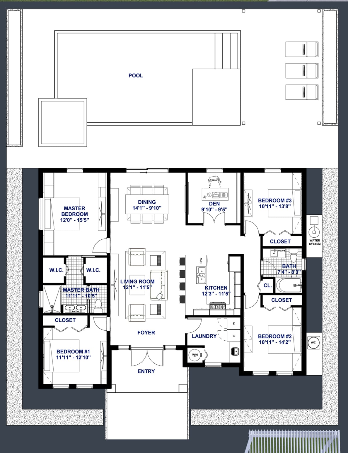 Picturesque 2D floor plan with dimensions