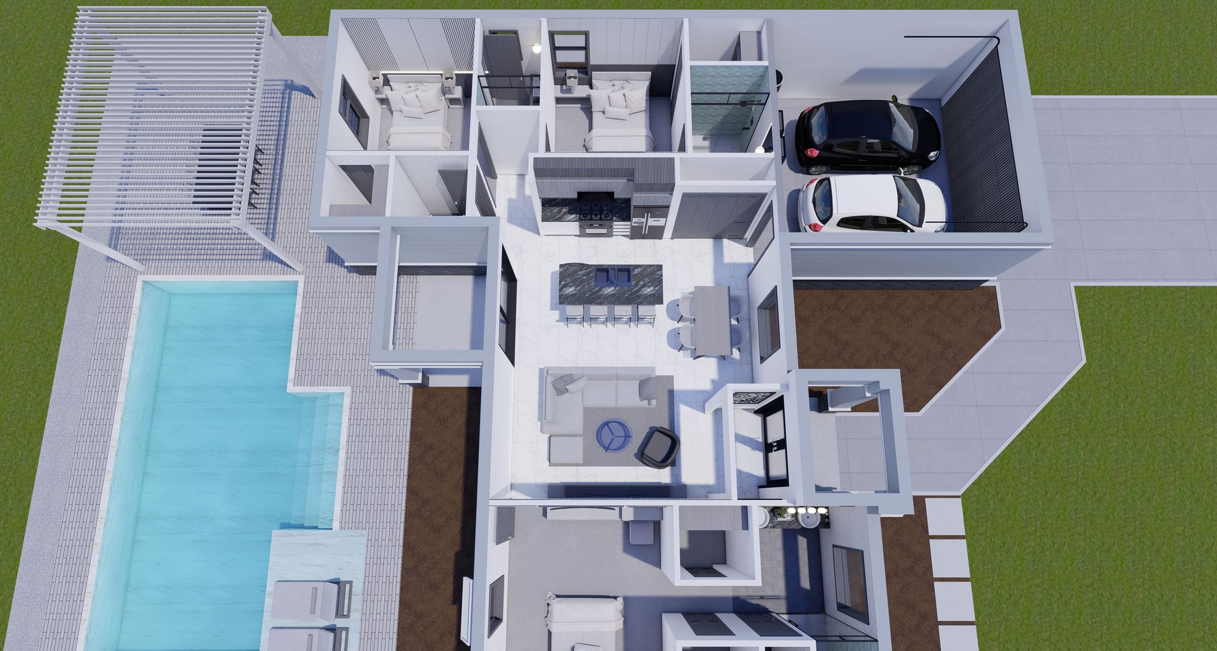 Plouton 3D floor plan, side view