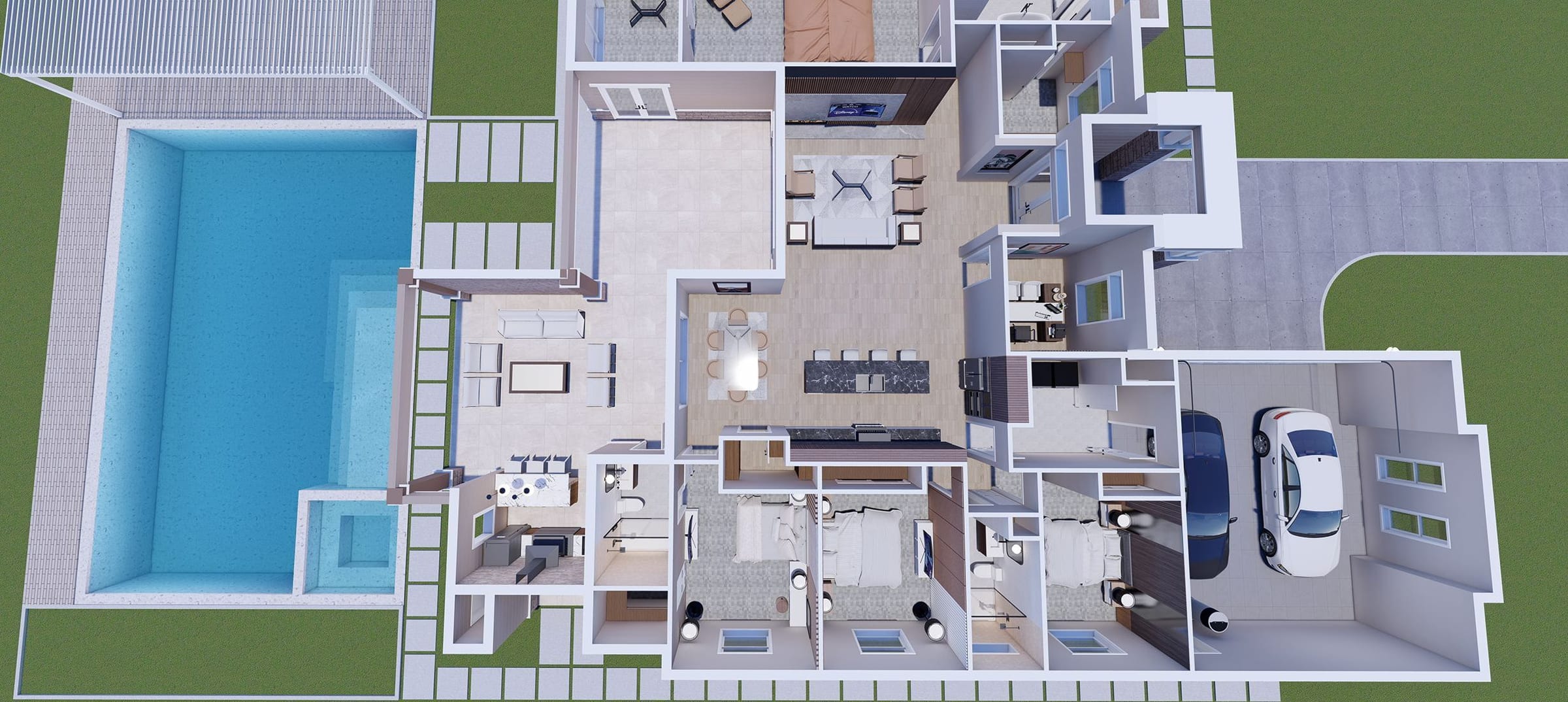 Pontos M1 3D floor plan, side view