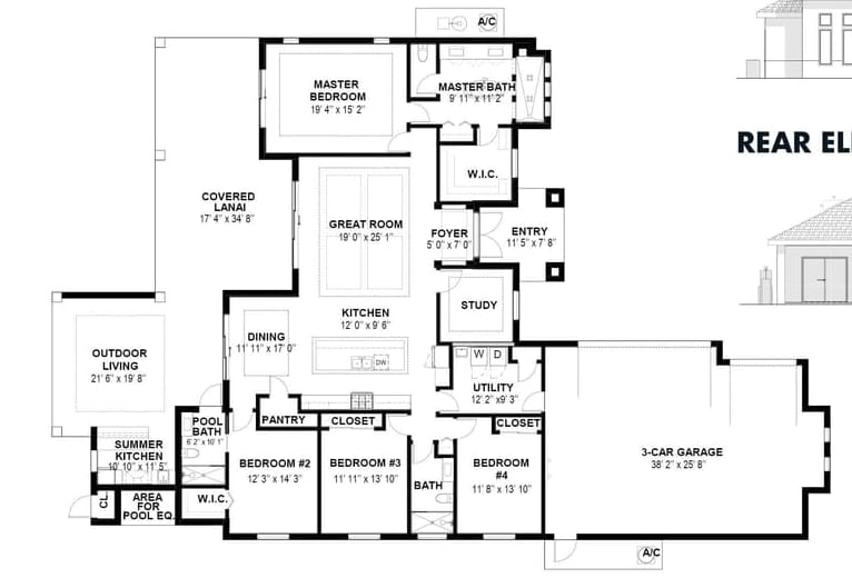 Pontos 2D floor plan with dimensions