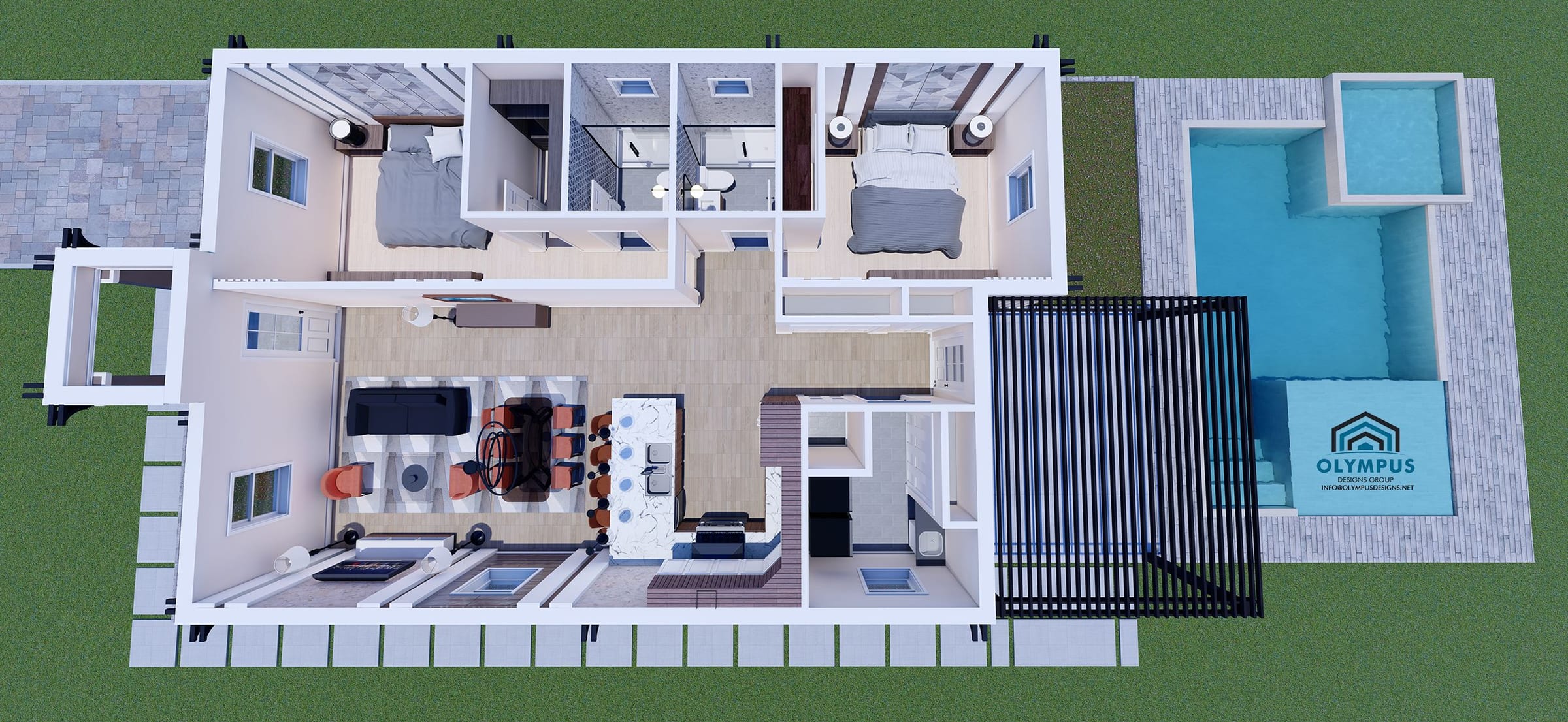 Priam 3D floor plan, side view