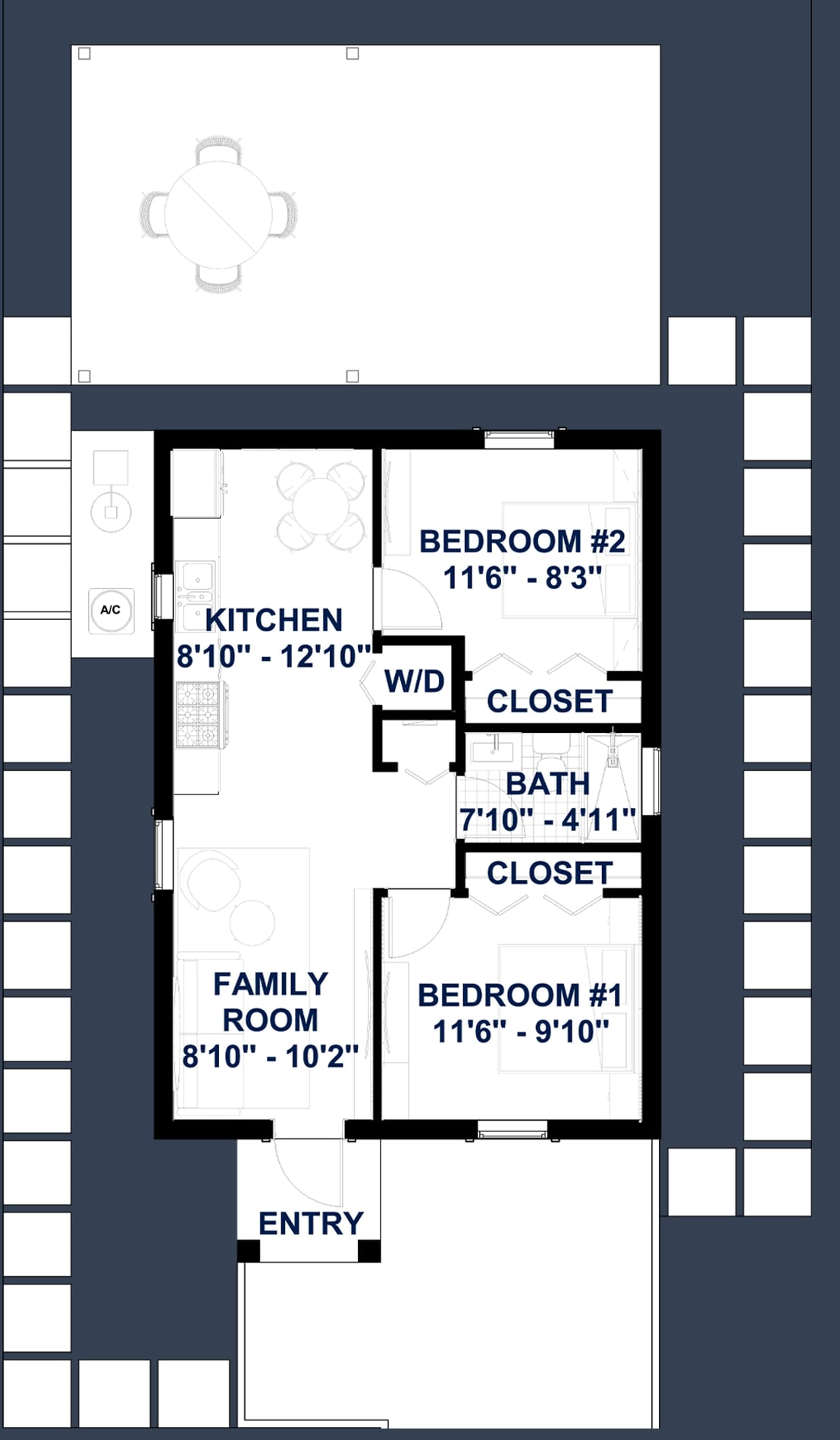 Prometheus 2D floor plan with dimensions