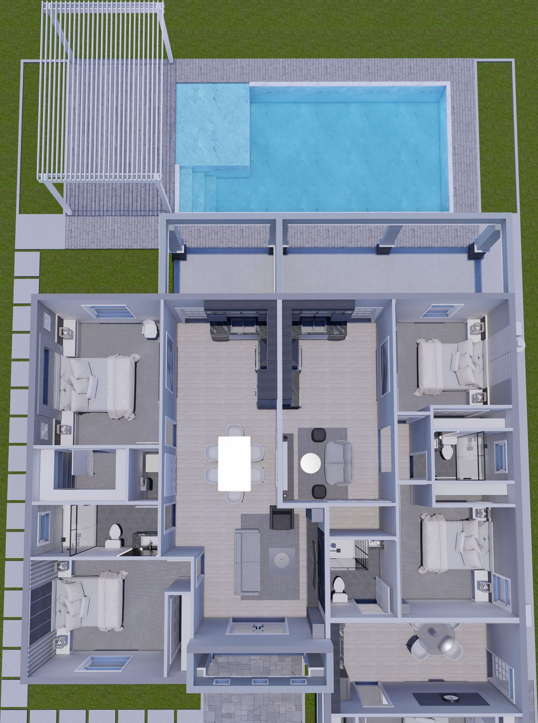 Promylaia 3D floor plan, top-down