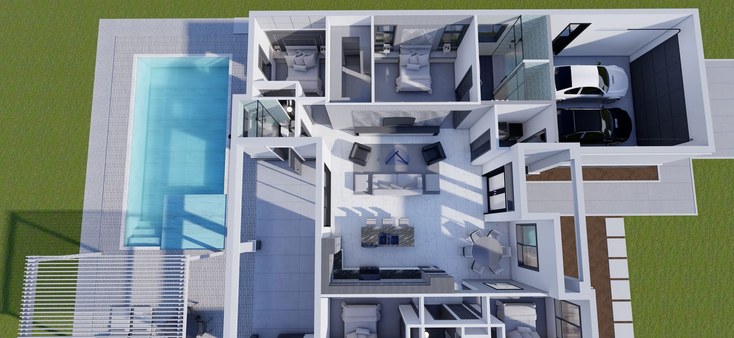 Roma M3 3D floor plan, side view