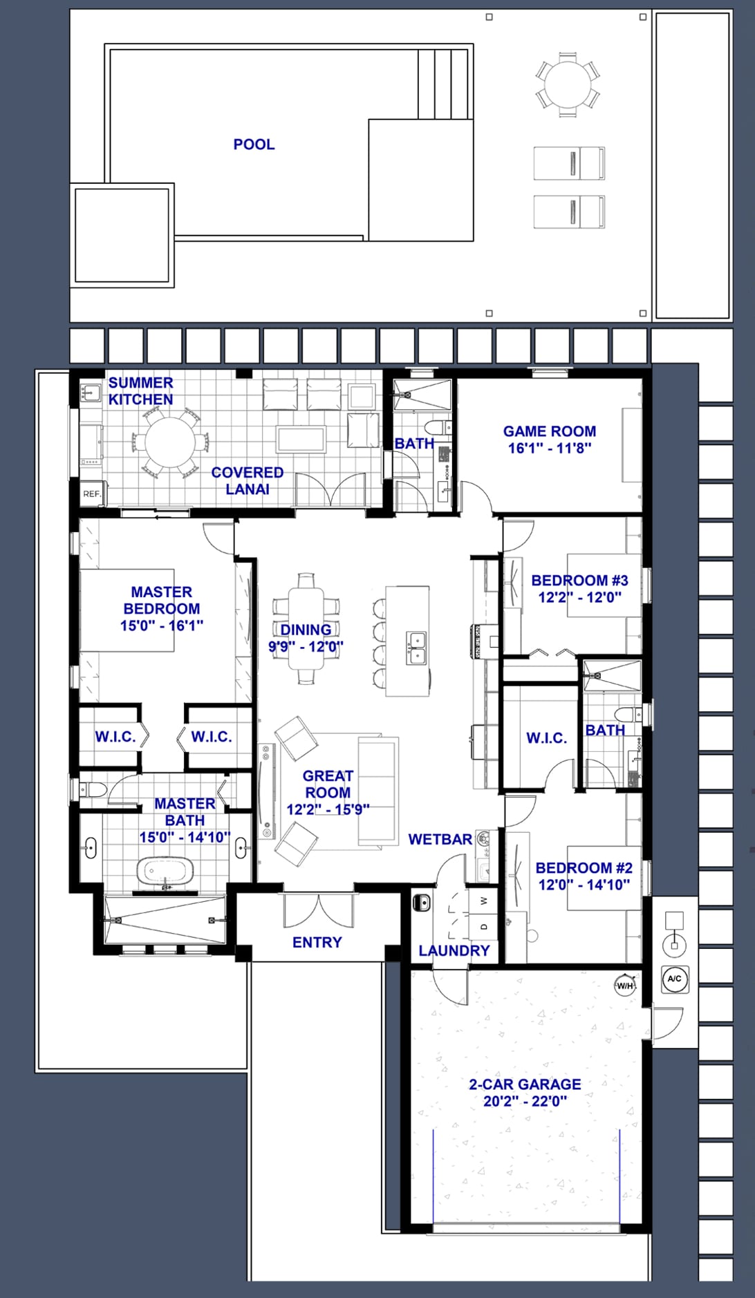 Sabaneta 2D floor plan with dimensions