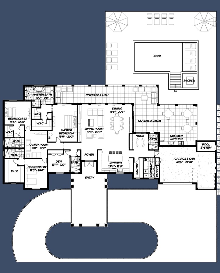 Sicyon 2D floor plan with dimensions