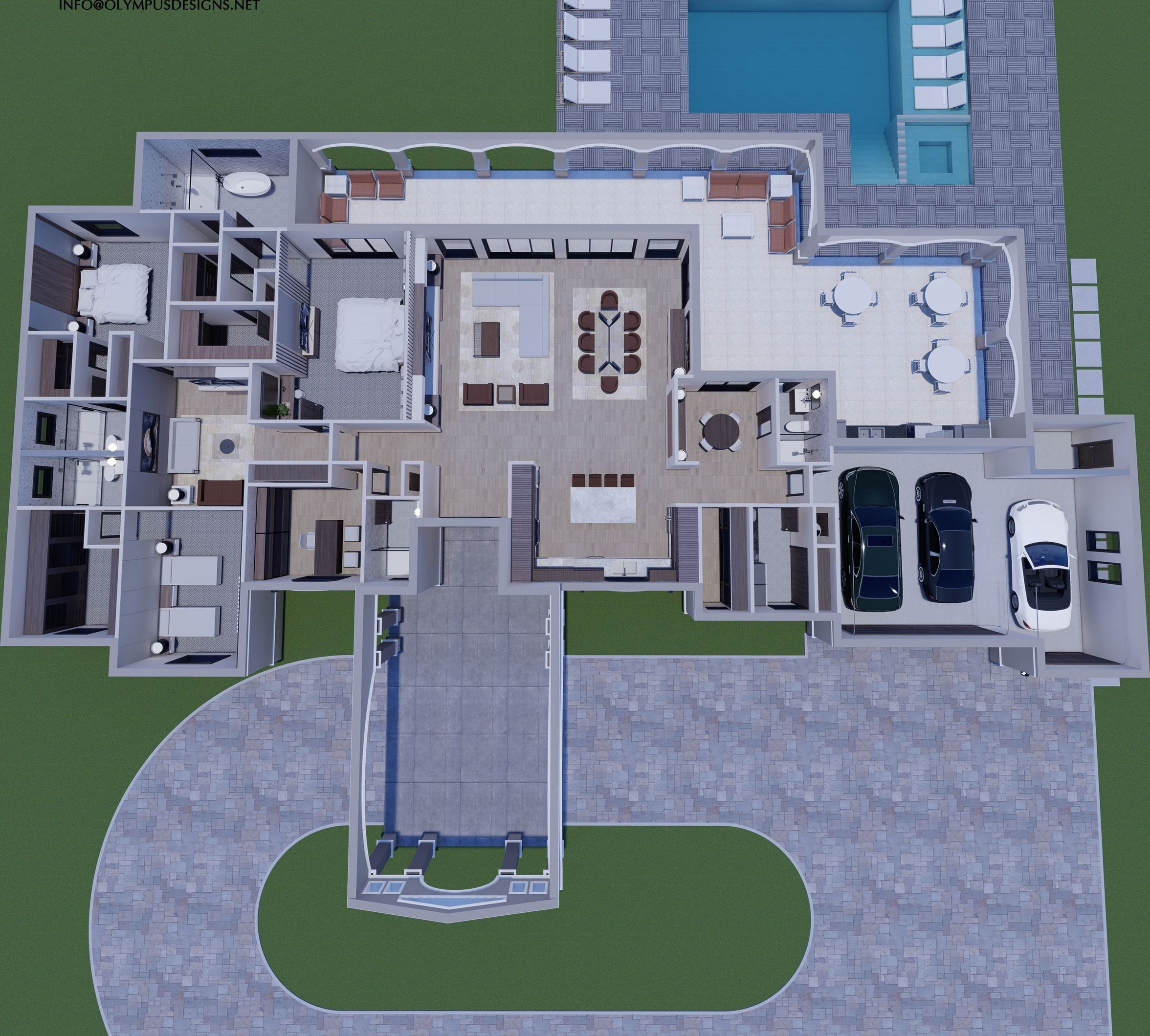 Sicyon 3D floor plan, top-down